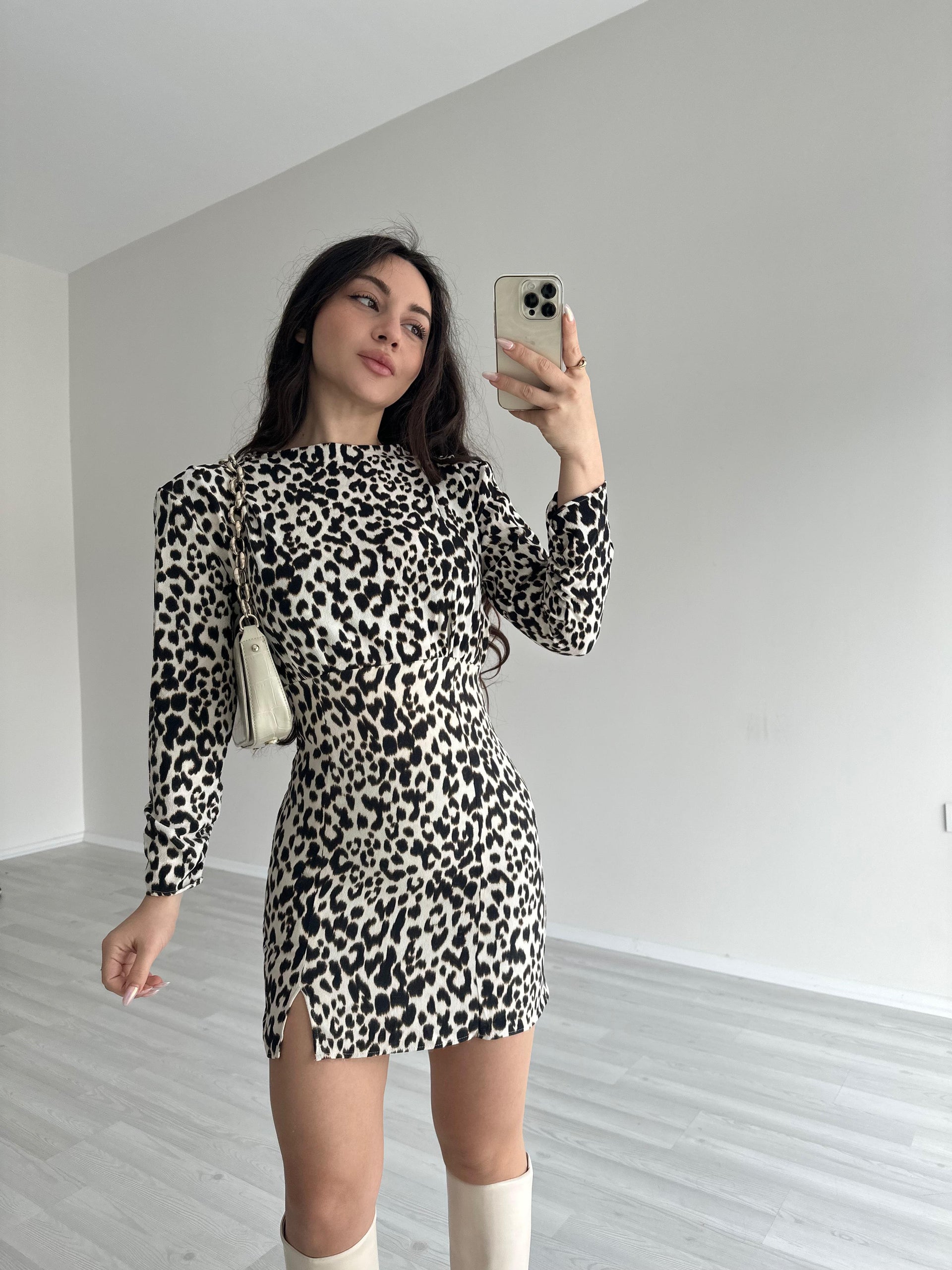 ZR Leopar Desenli Elbise