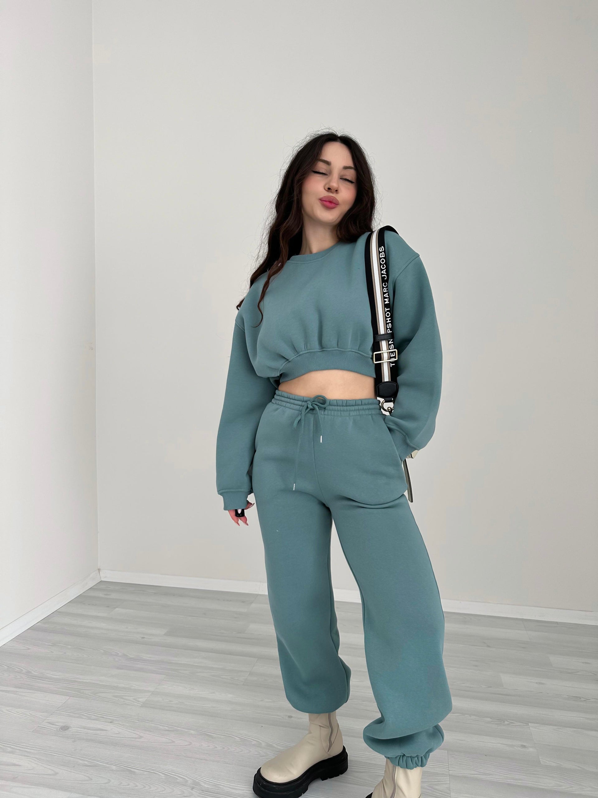 ZR Orijinal Crop Mint Eşofman Takımı