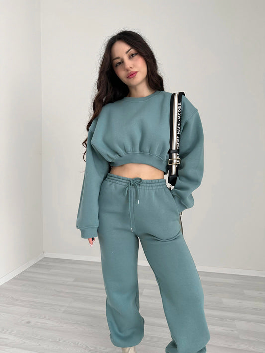 ZR Orijinal Crop Mint Eşofman Takımı