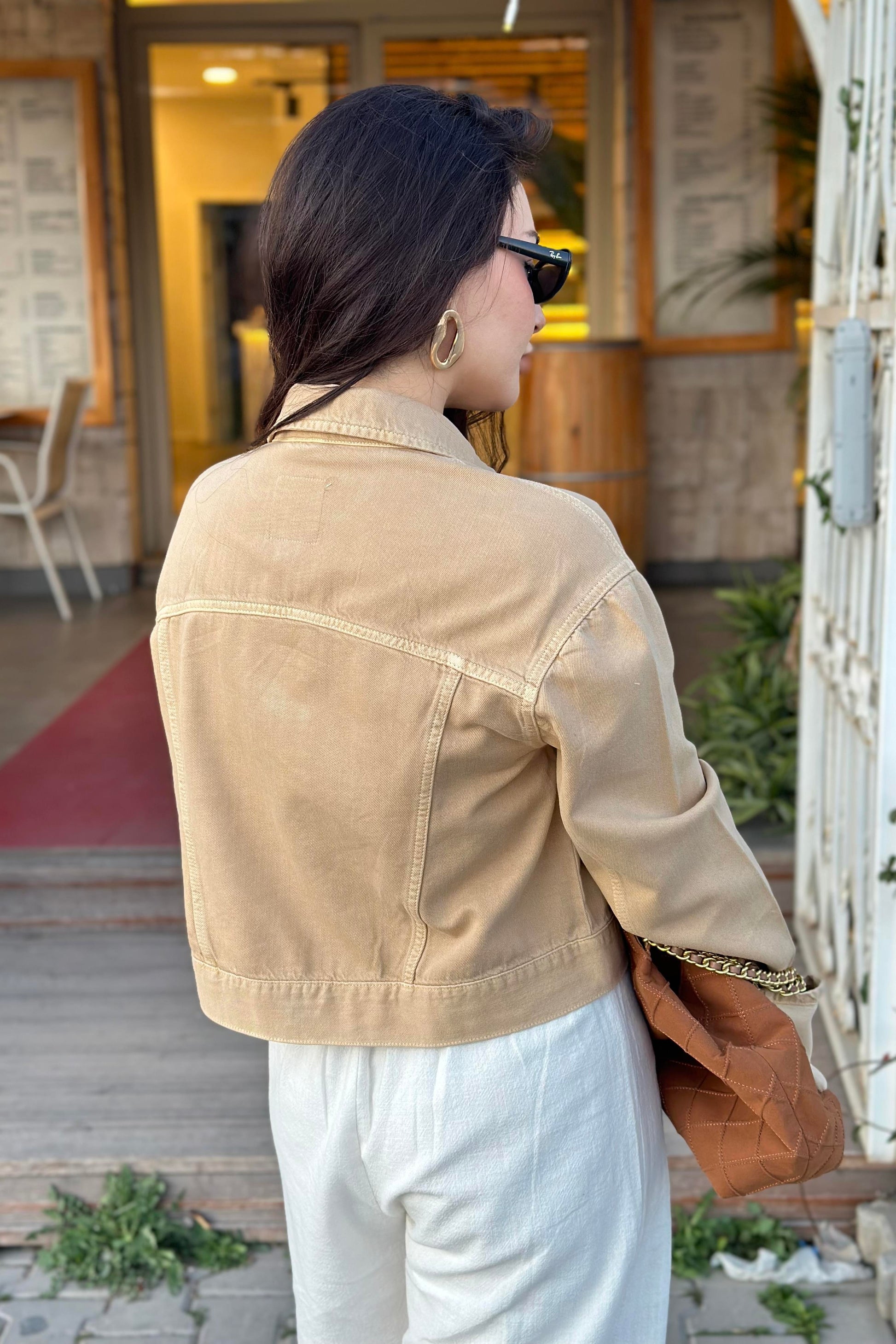Zr Orijinal Kolları Katlama Detaylı Denim Ceket