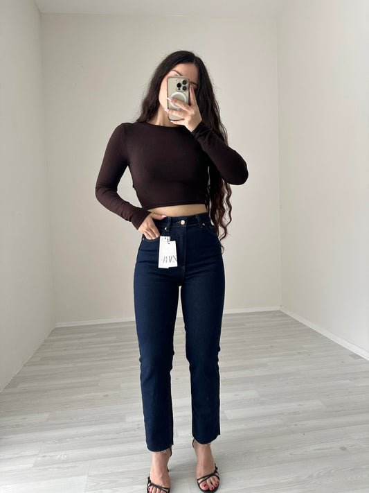 ZR Orijinal Koyu Lacivert Boyfit Jean