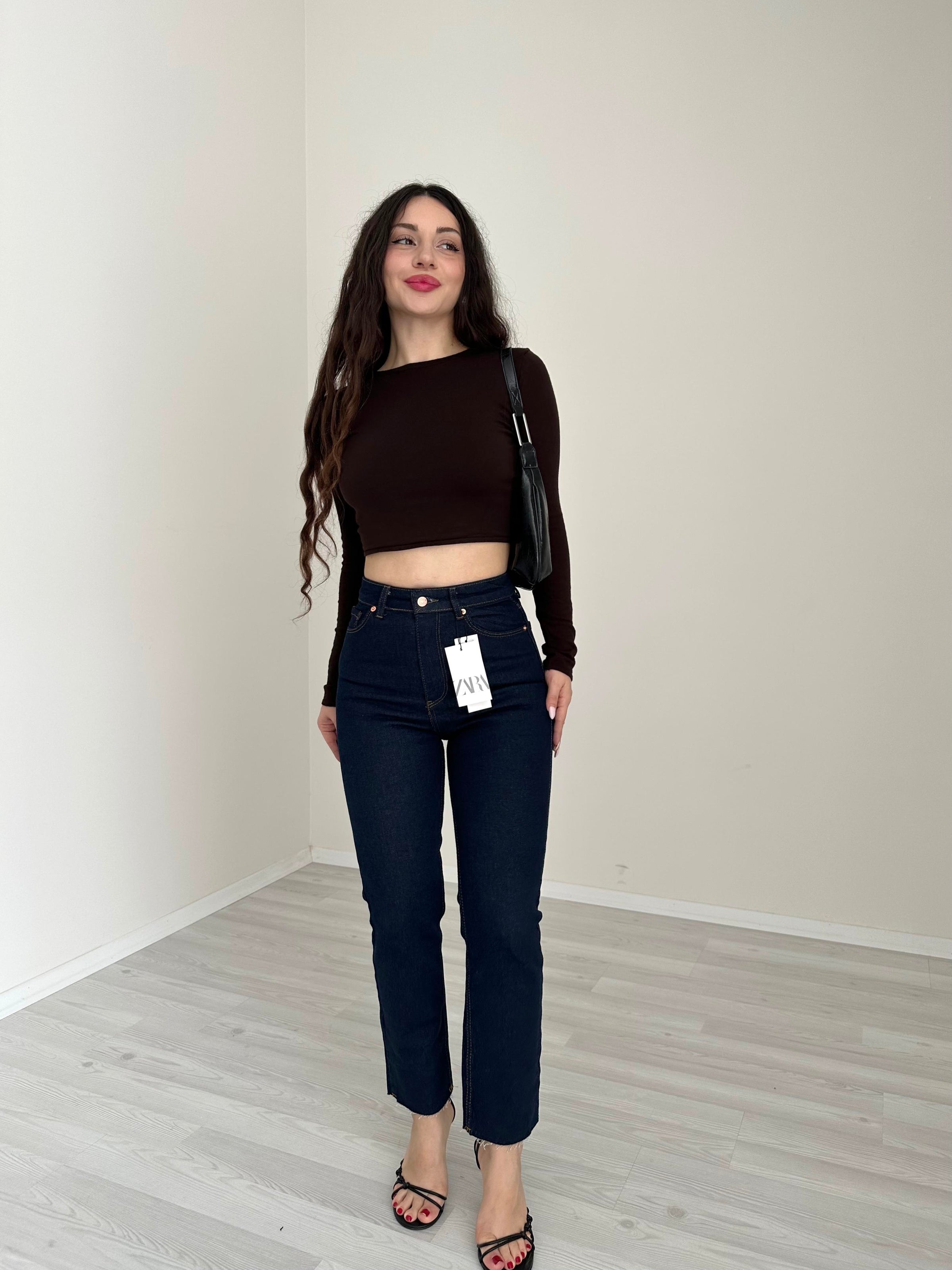 ZR Orijinal Koyu Lacivert Boyfit Jean
