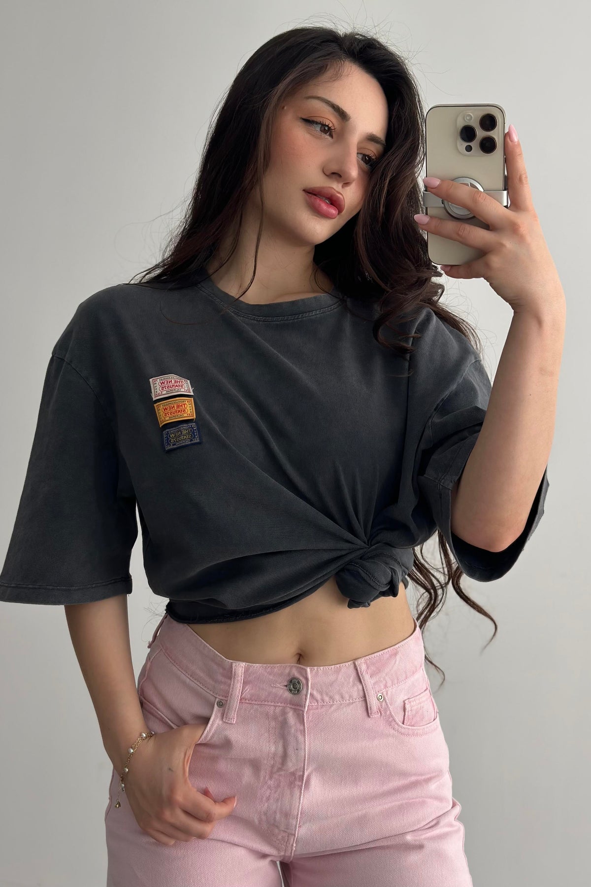 Zr Orj. Asit Yıkama Etiket Detaylı T-shirt