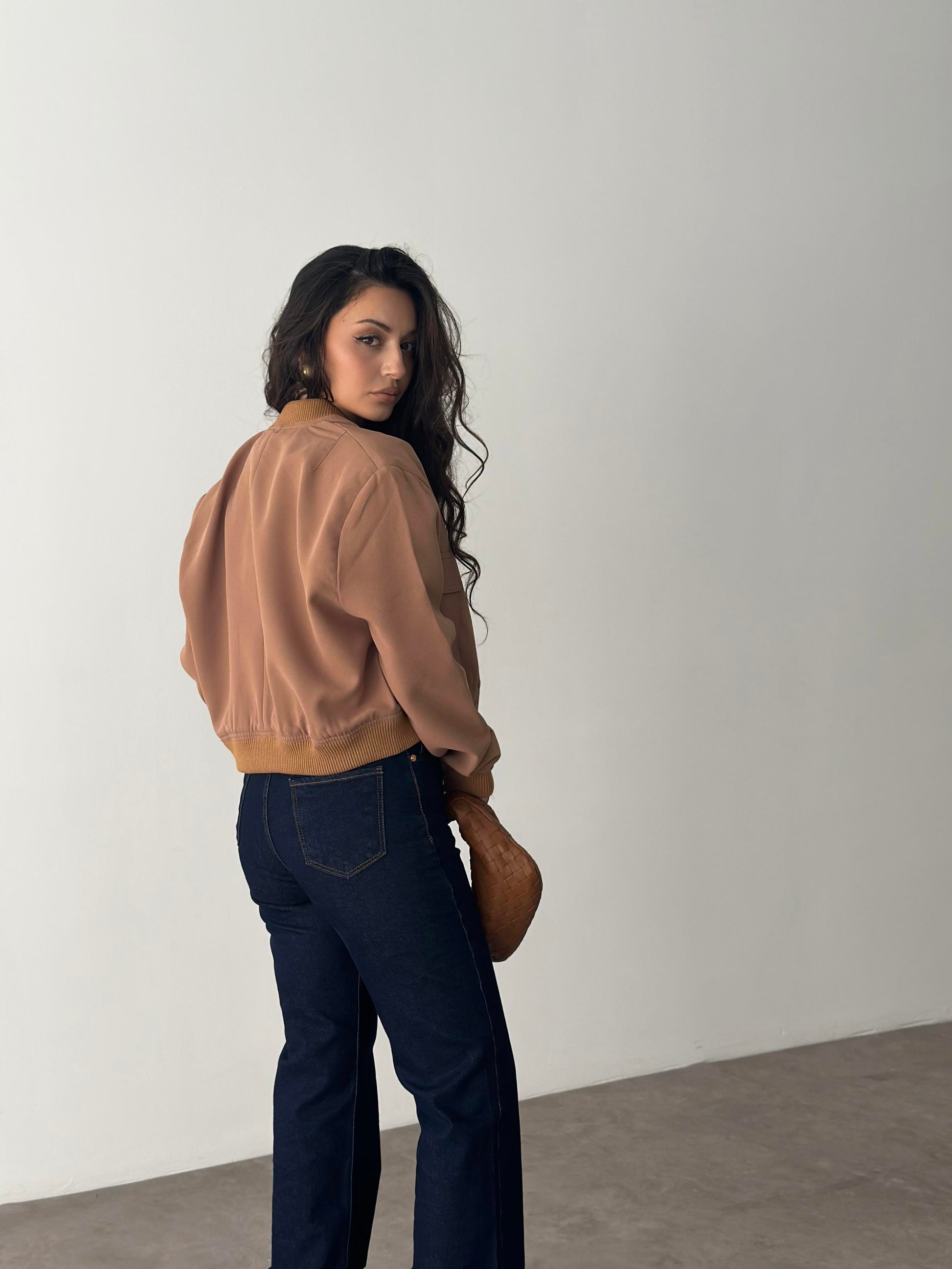 Orj. Cep Detaylı Zr. Bomber Ceket Camel