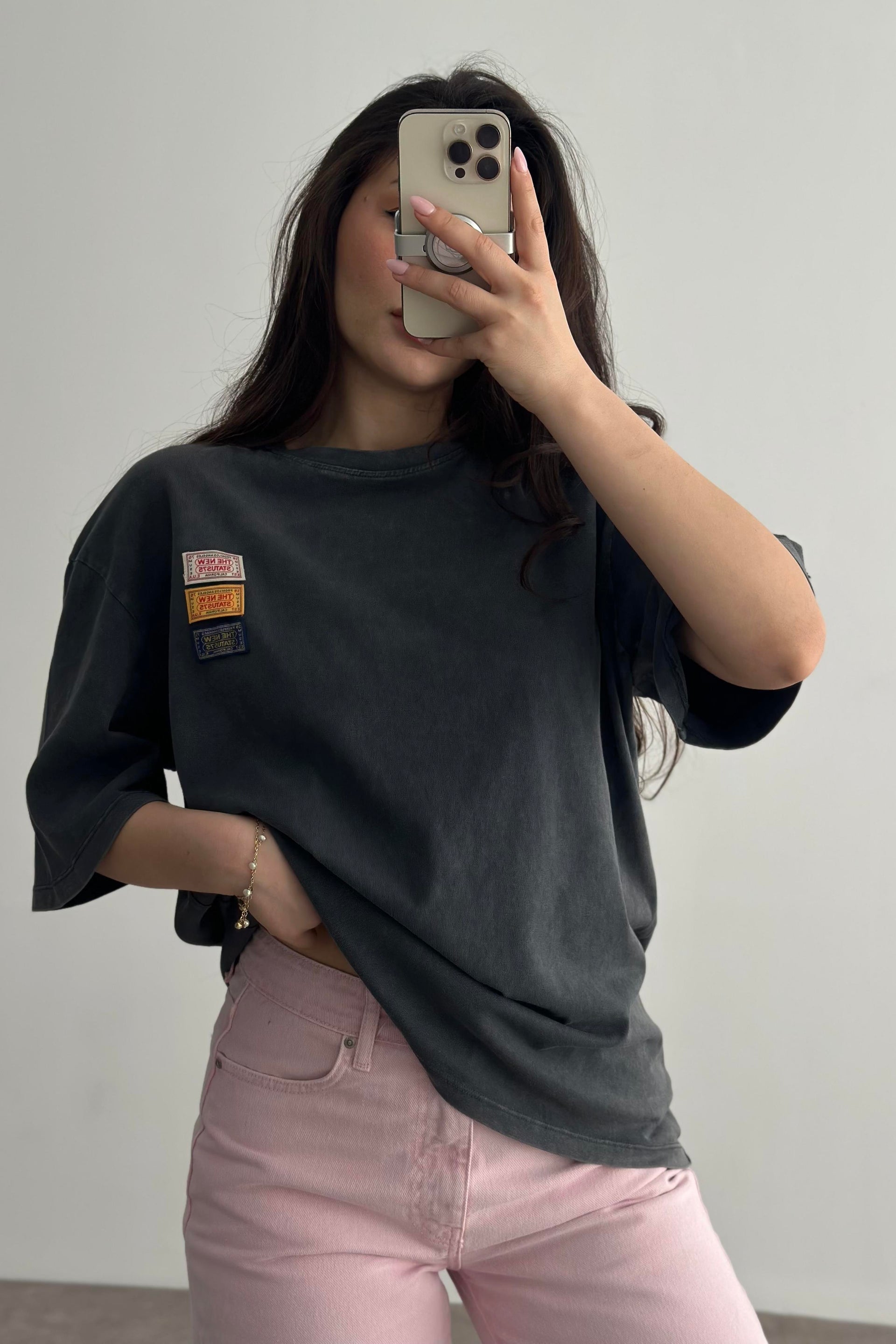 Zr Orj. Asit Yıkama Etiket Detaylı T-shirt