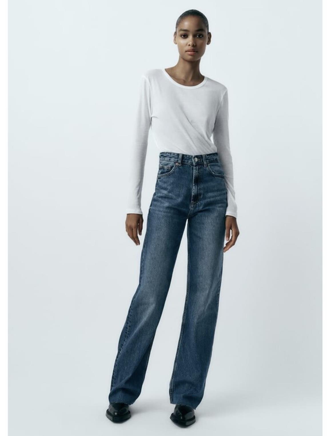 ZR TRF HIGH-RISE WIDE-LEG JEAN