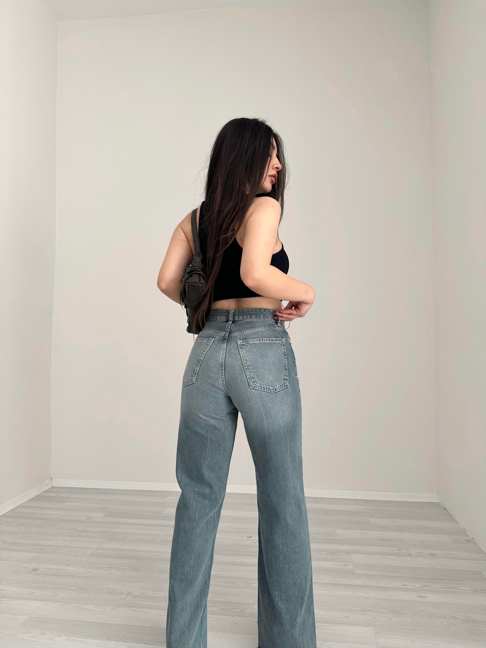 ZR TRF High Rise Wide Leg Jean (Rusty)