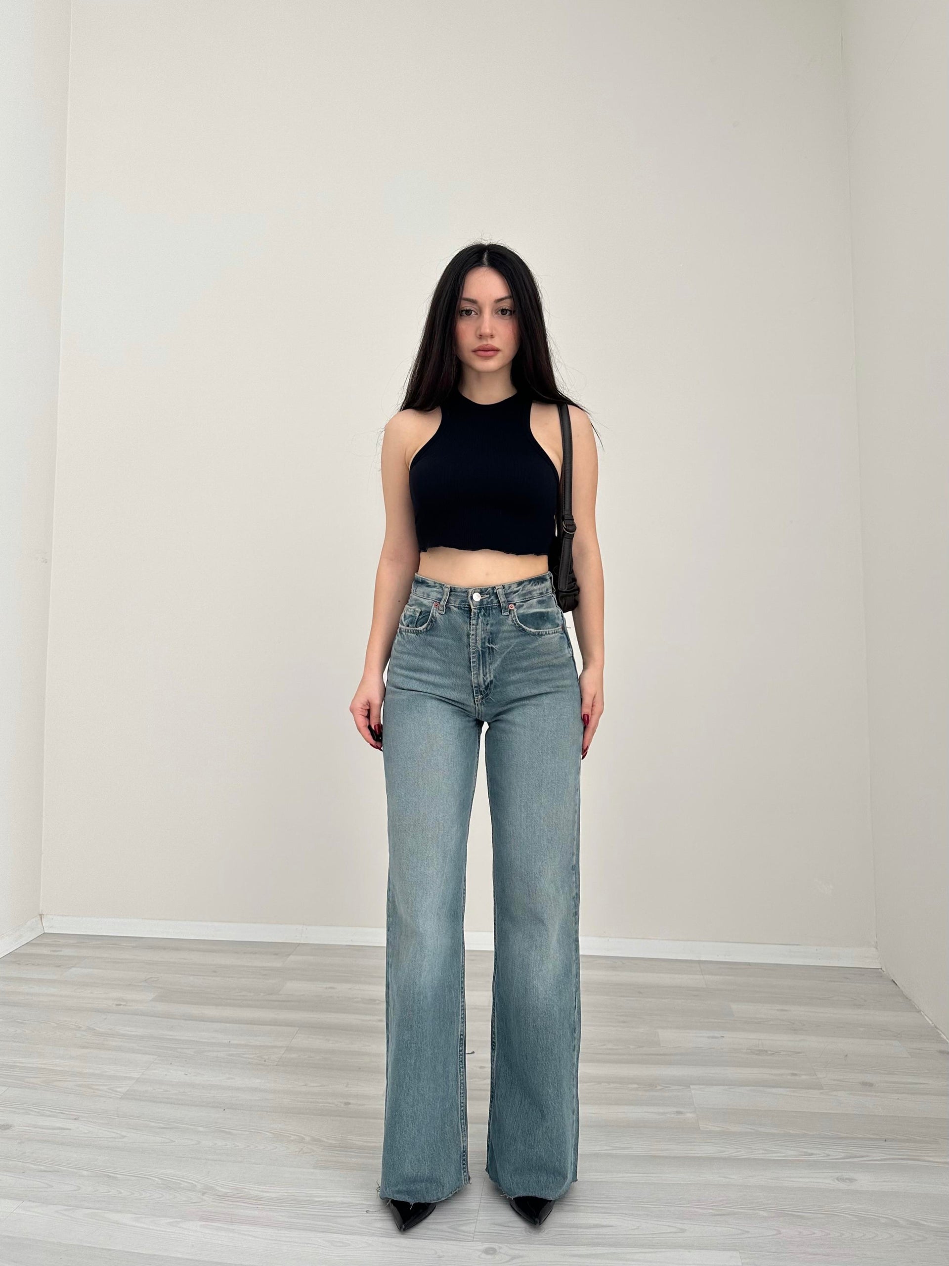 ZR TRF High Rise Wide Leg Jean (Rusty)