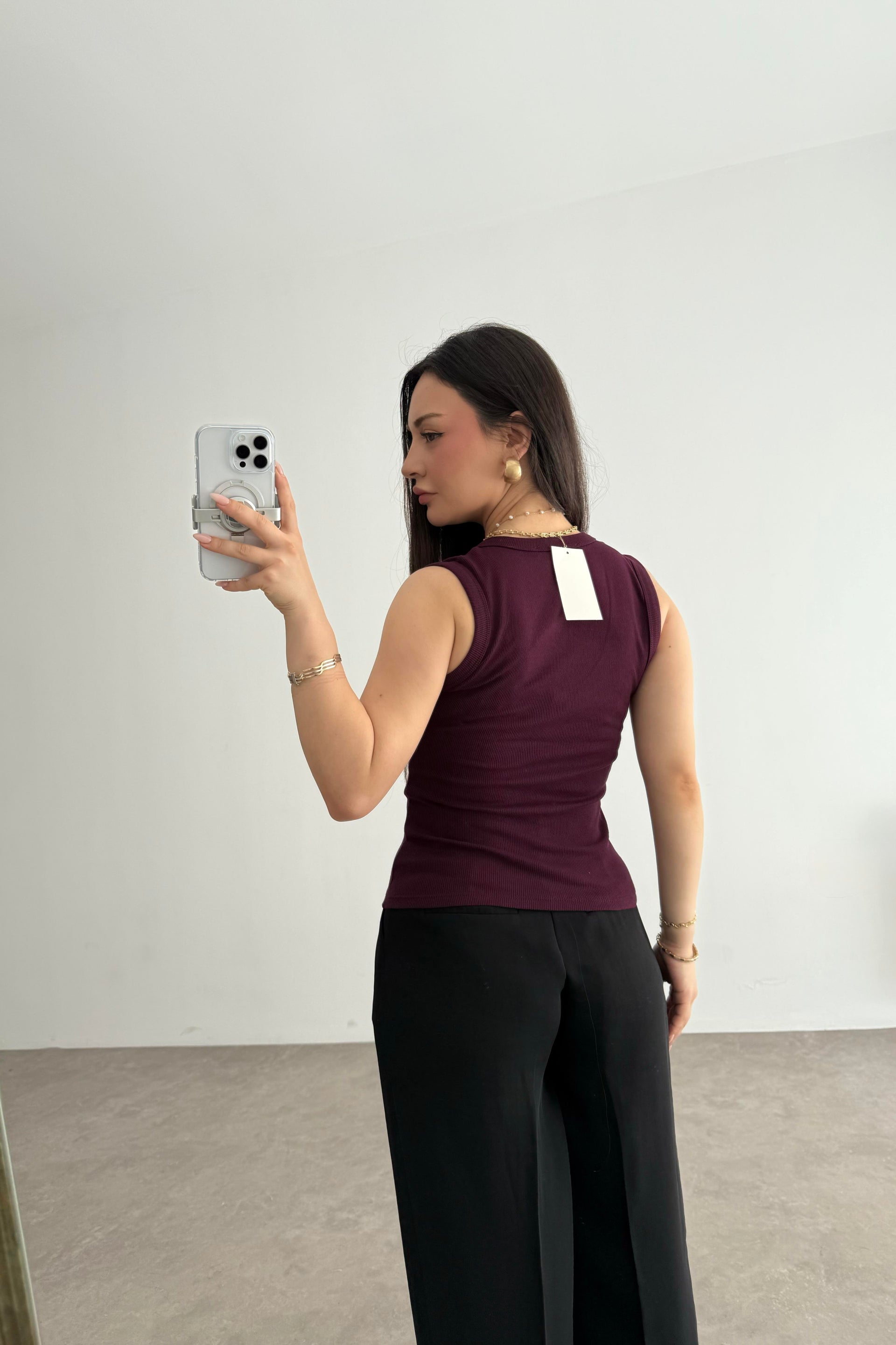 ZR V Yakalı Bluz Bordo