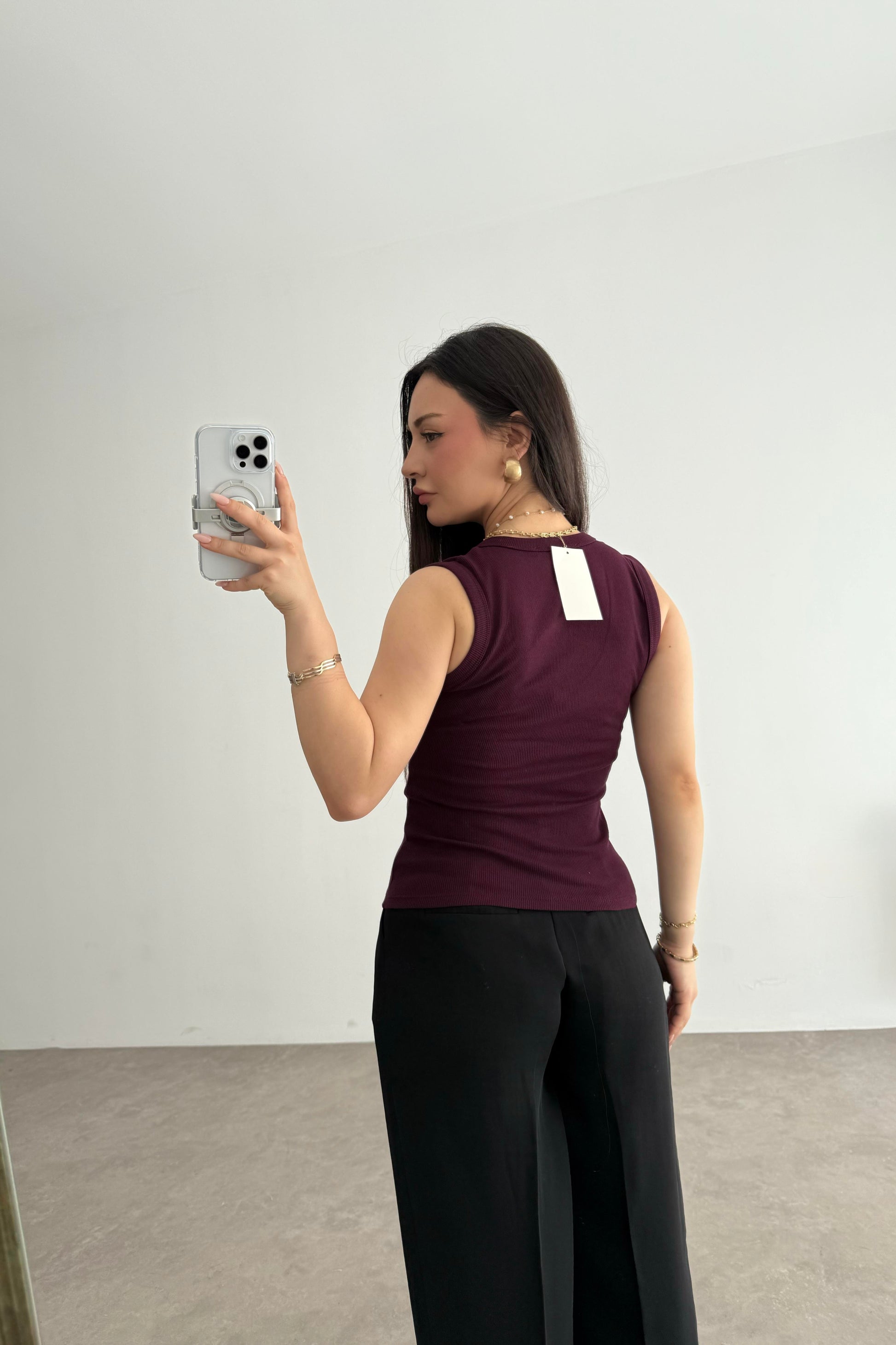 ZR V Yakalı Bluz Bordo