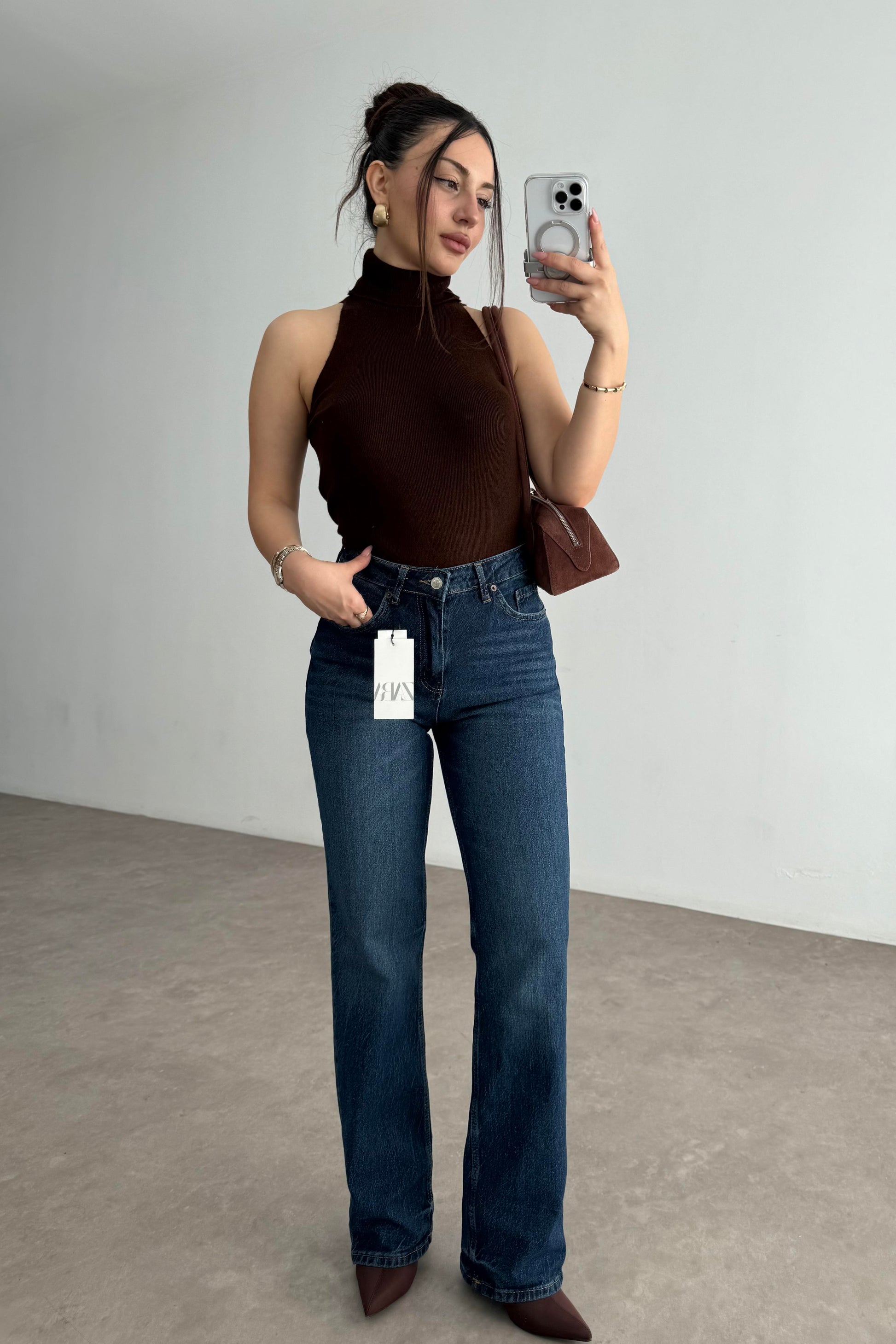 Zr Yüksek Belli Slimfit Mid Blue Jean