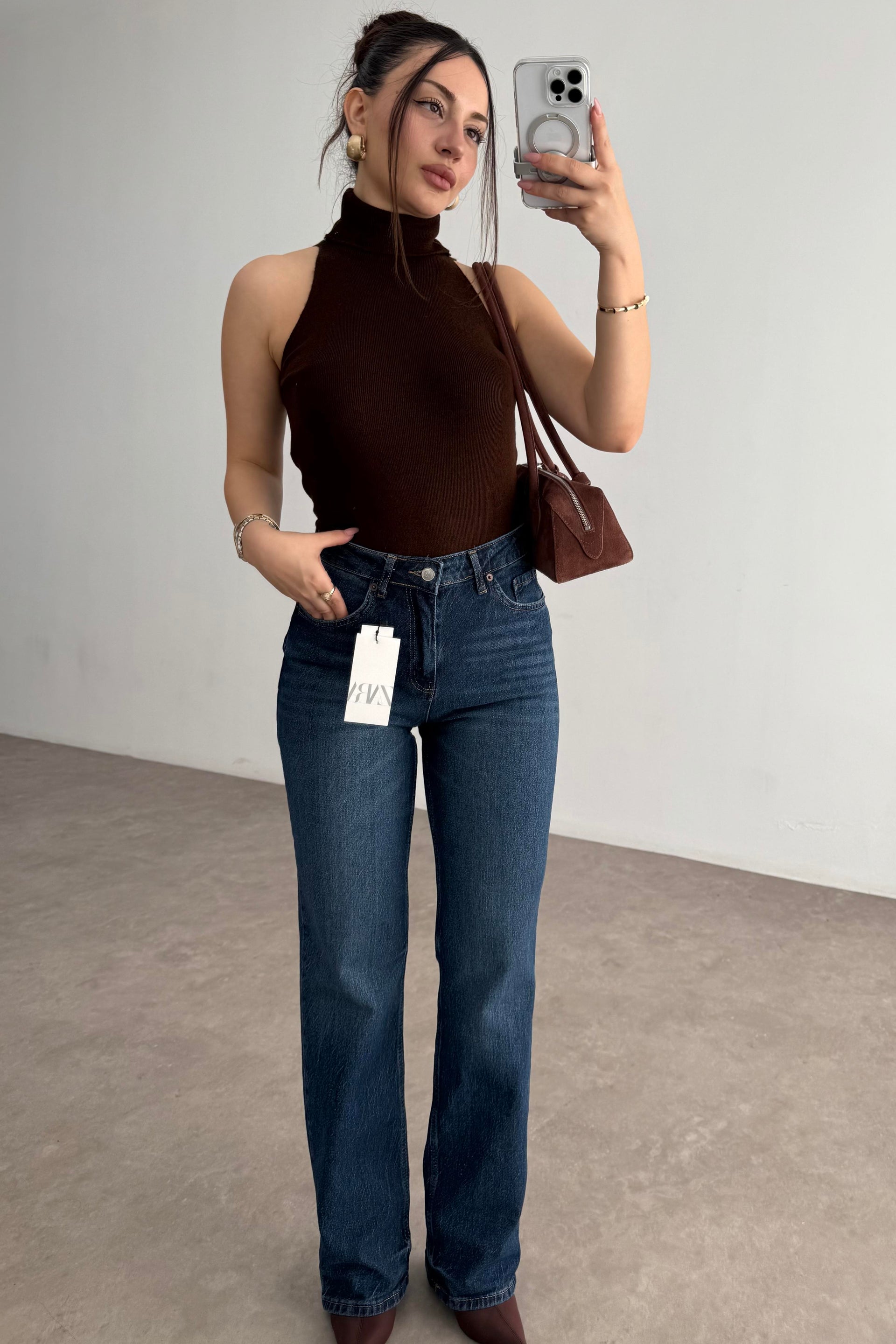 Zr Yüksek Belli Slimfit Mid Blue Jean
