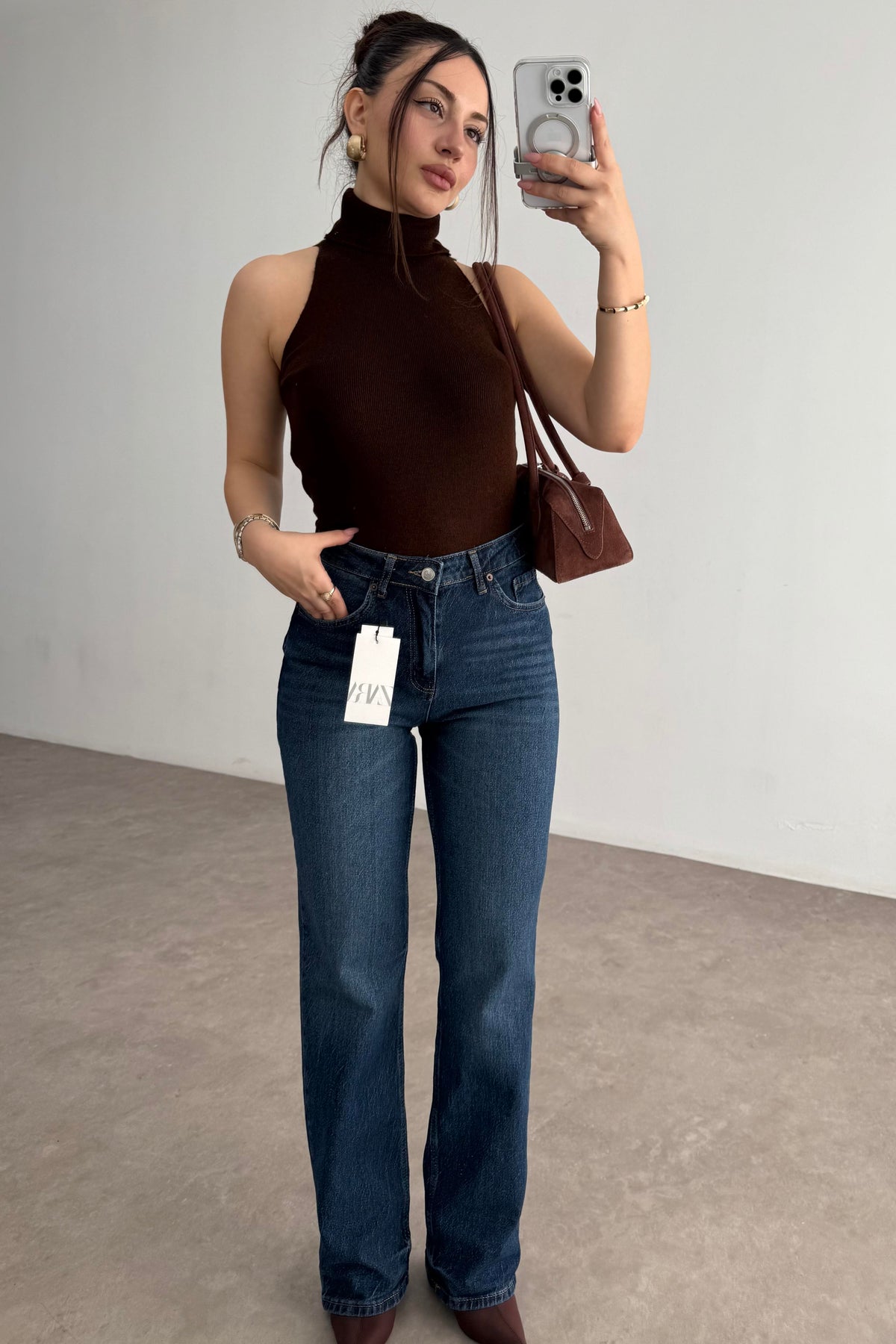 Zr Yüksek Belli Slimfit Mid Blue Jean