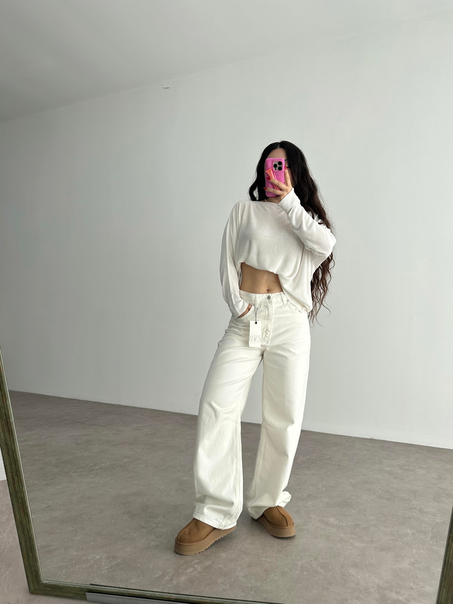 ZRA Beyaz Baggy Jean
