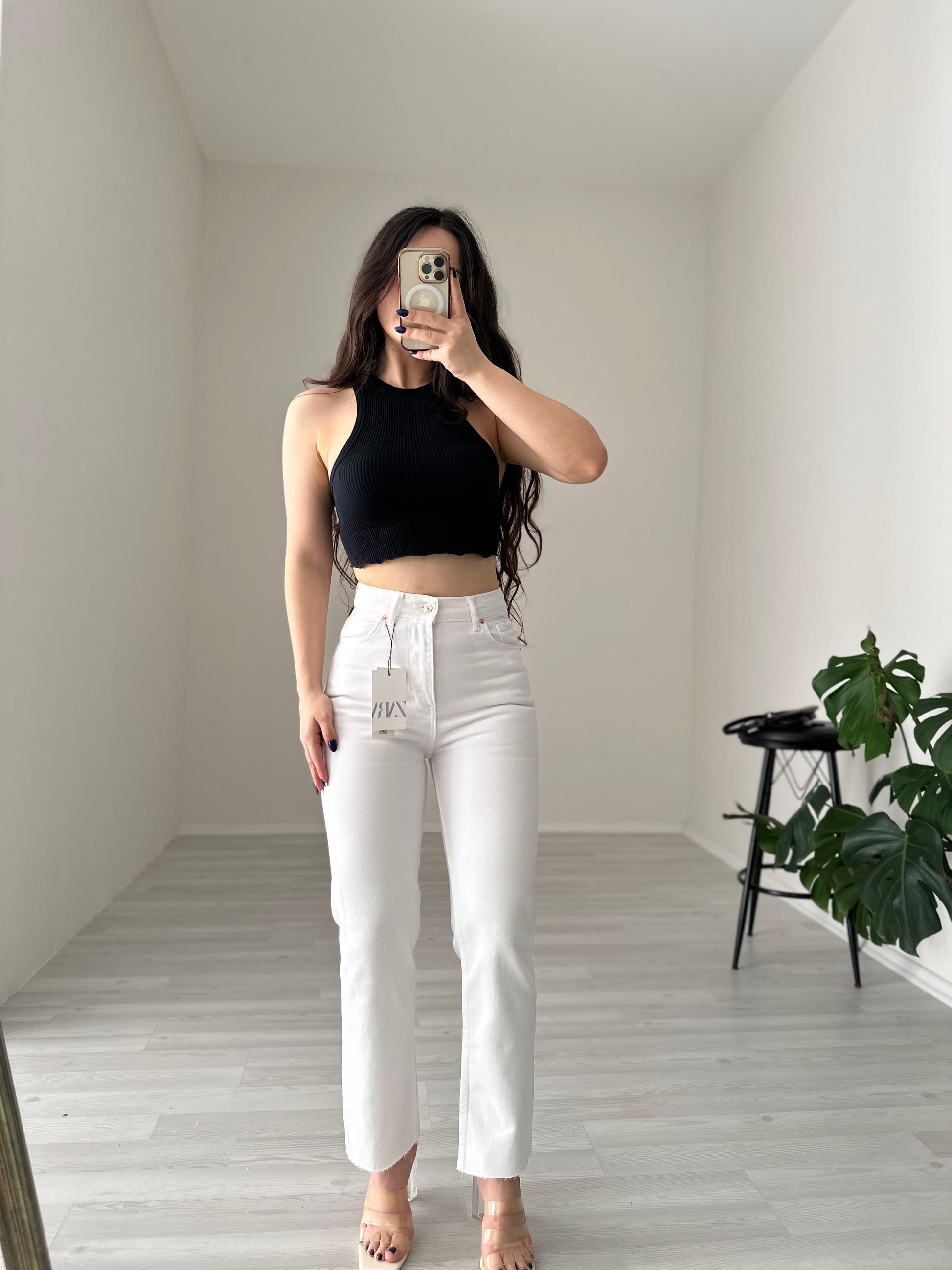 ZRA Beyaz Boyfit Jean