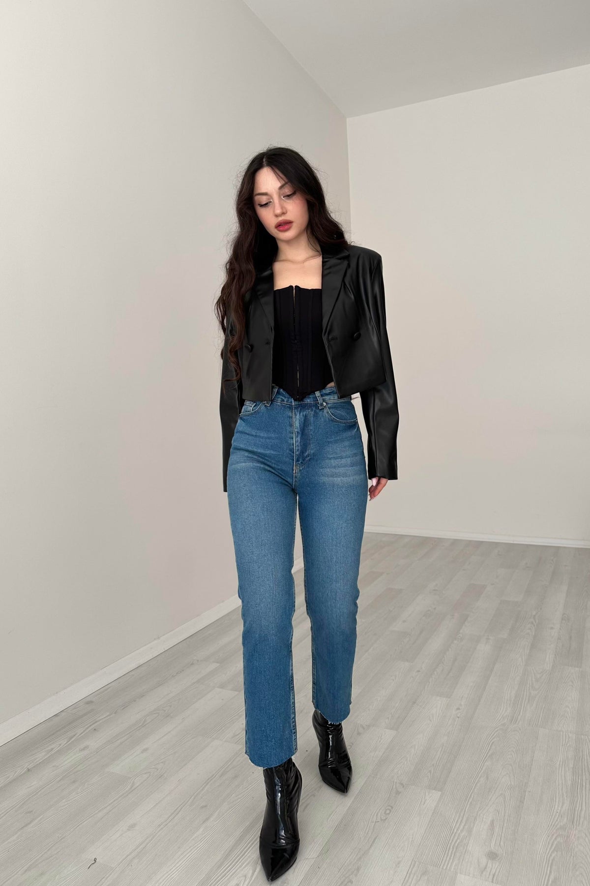 ZRA Boyfit Yüksek Belli Mid Blue Jean
