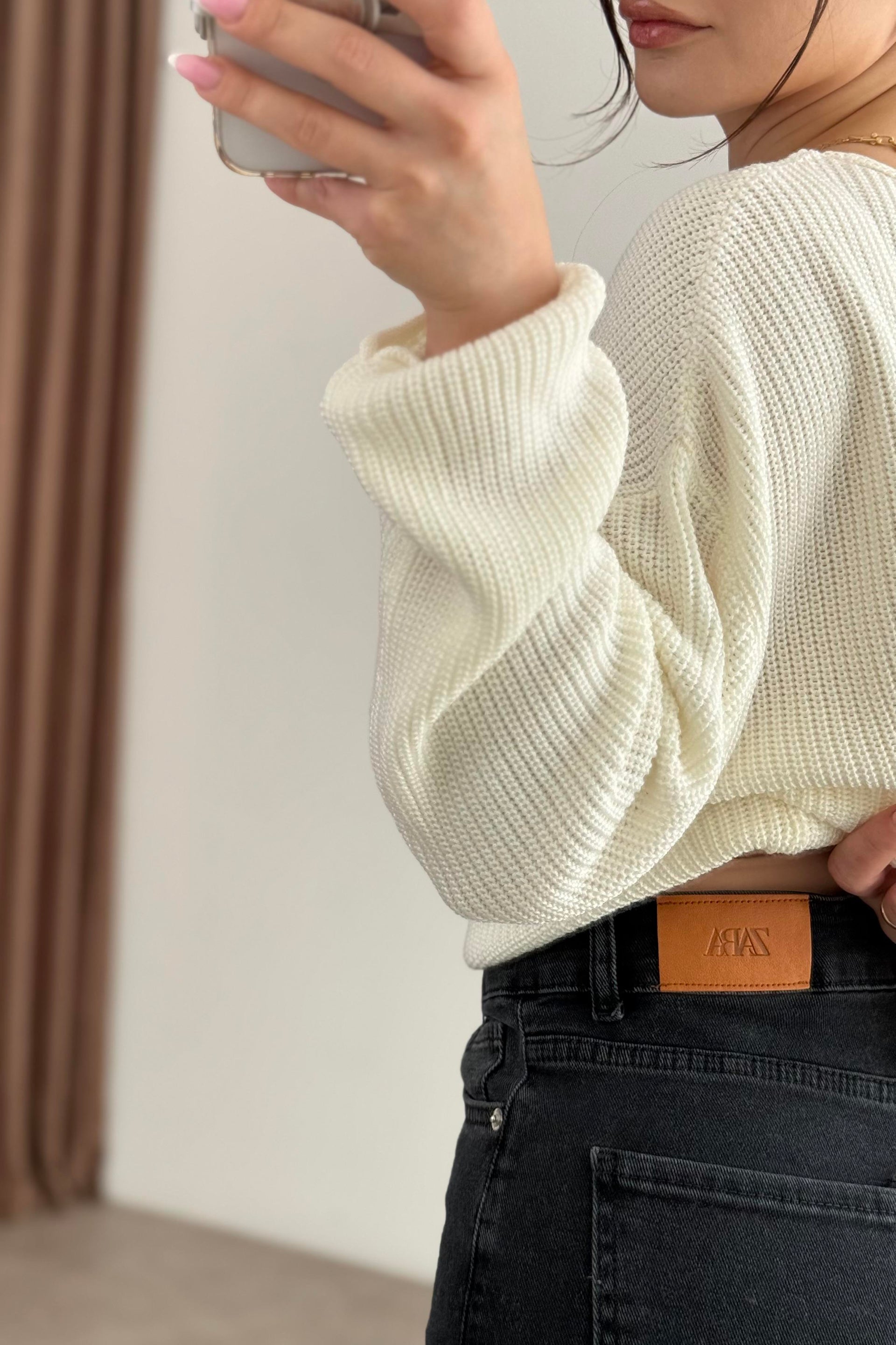 ZRA Dikişli Paça Straightleg Füme Jean