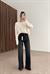 ZRA Dikişli Paça Straightleg Füme Jean