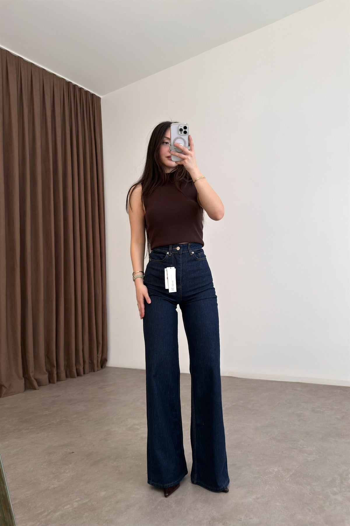 ZRA Dikişli Paça Straightleg Lacivert Jean