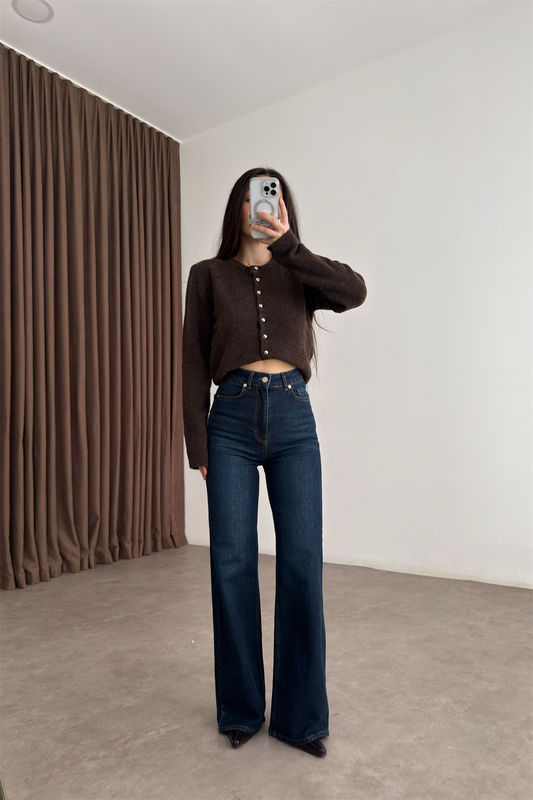 ZRA Dikişli Paça Straightleg Vintage Blue Jean