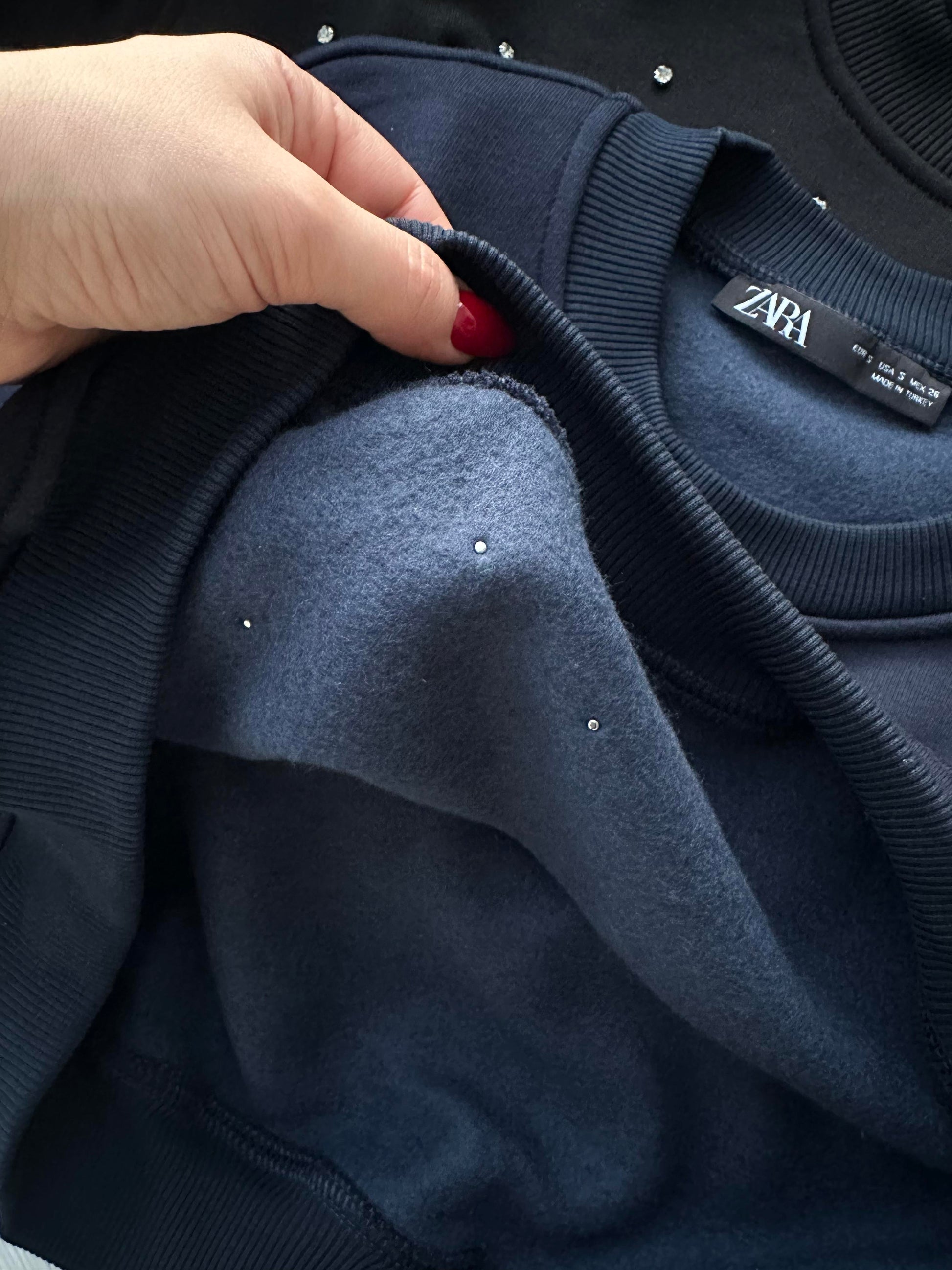 Kristal Taşlı Lacivert Zr Sweatshirt