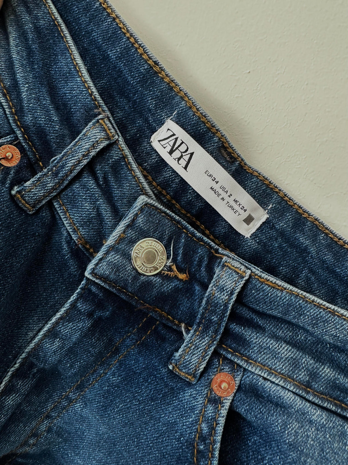 ZRA Likralı Mom Jean (Dark Blue)