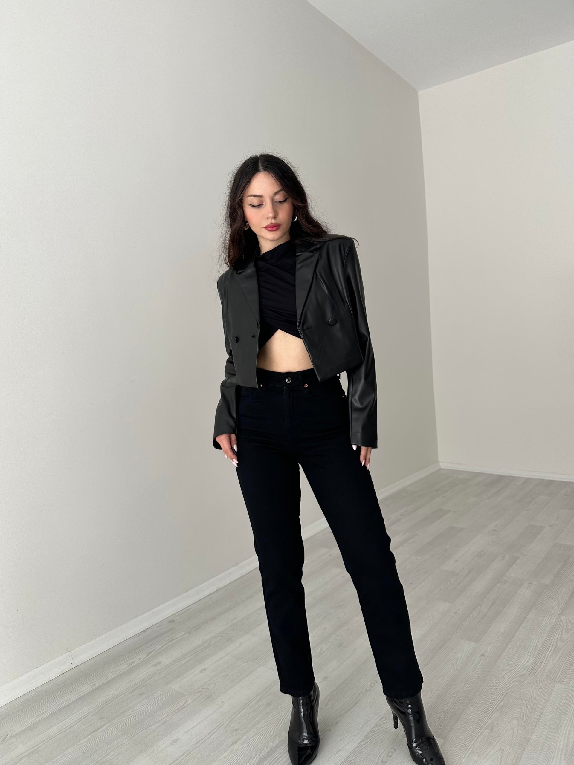 ZRA Likralı Mom Jean Siyah