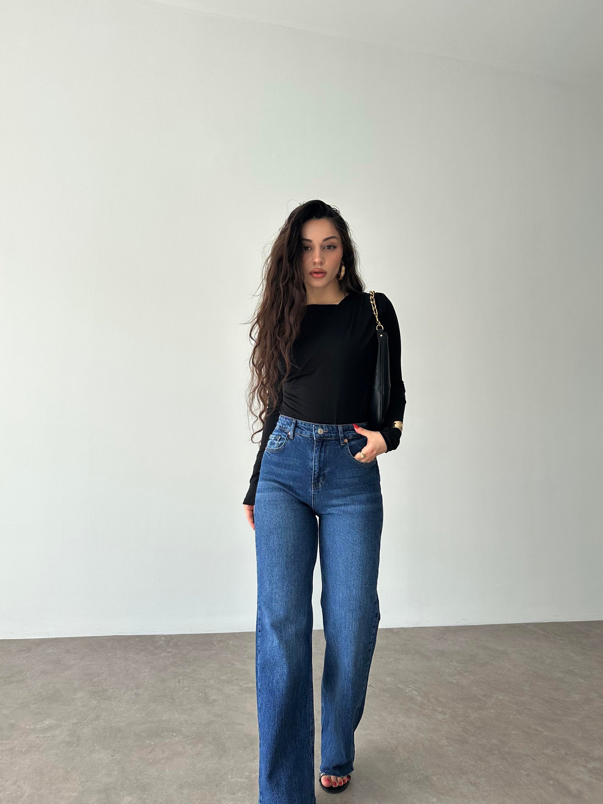 ZRA Likralı Straigtleg Jean Dark Blue