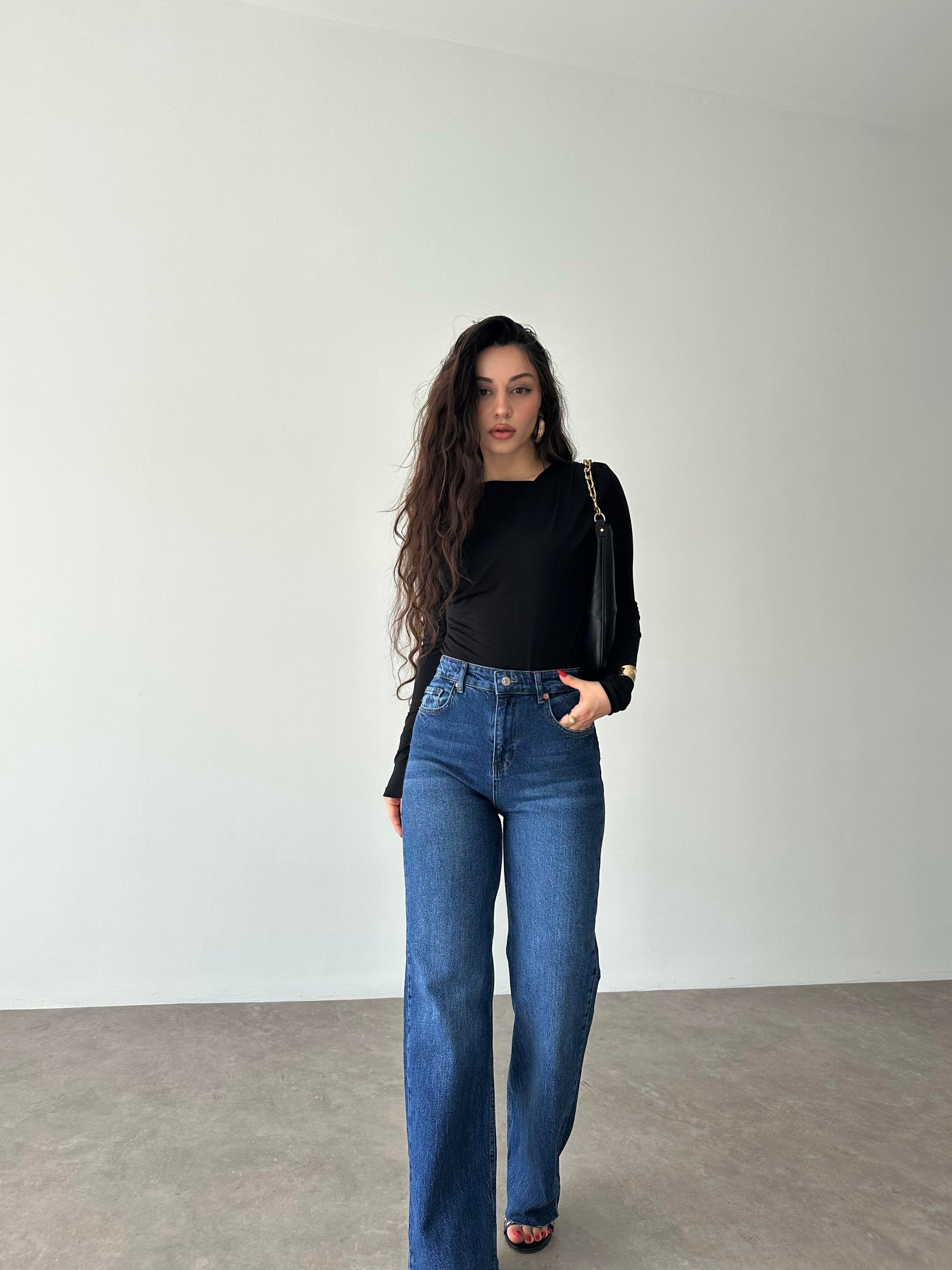 ZRA Likralı Straigtleg Jean Dark Blue