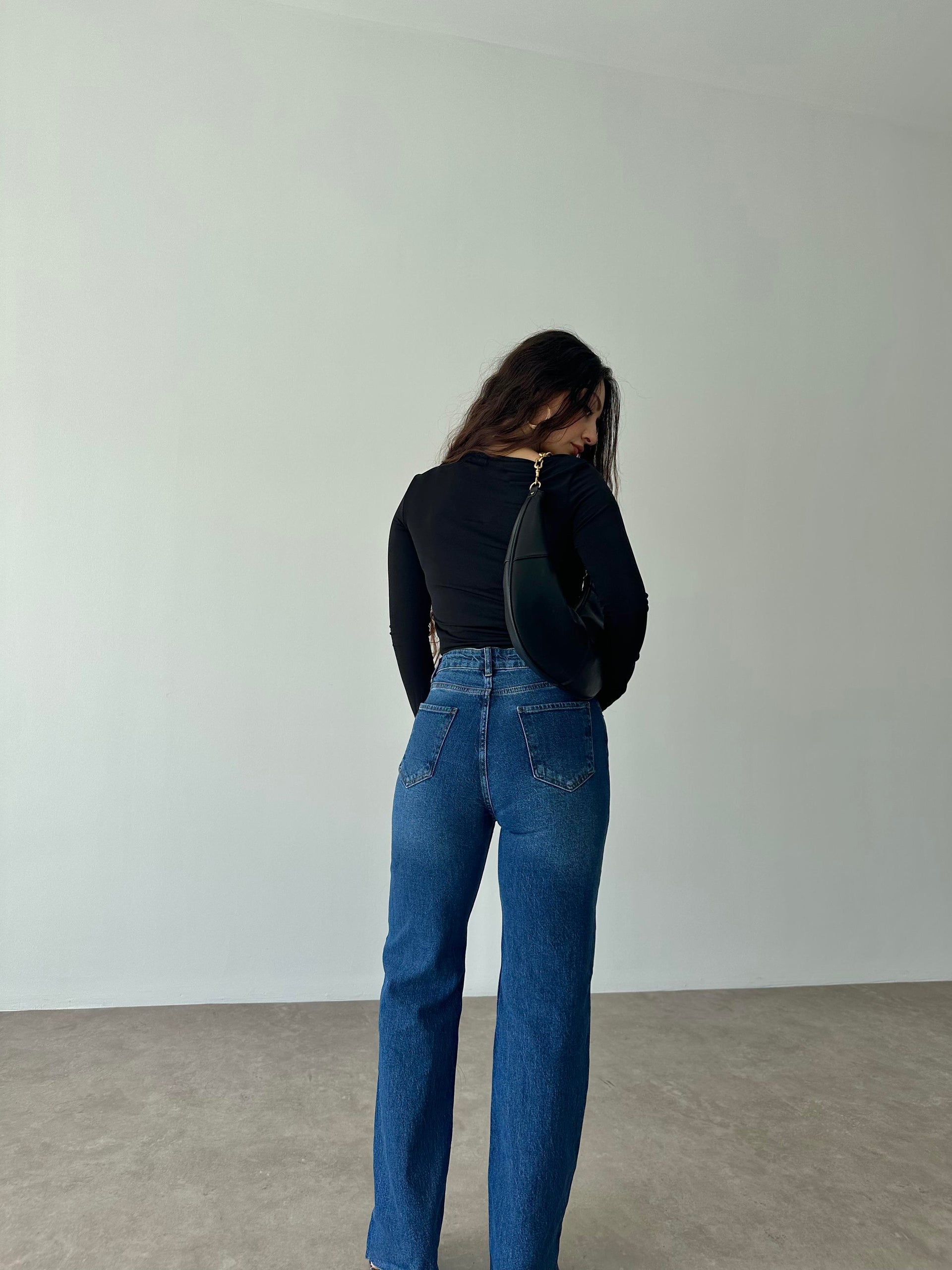 ZRA Likralı Straigtleg Jean Dark Blue