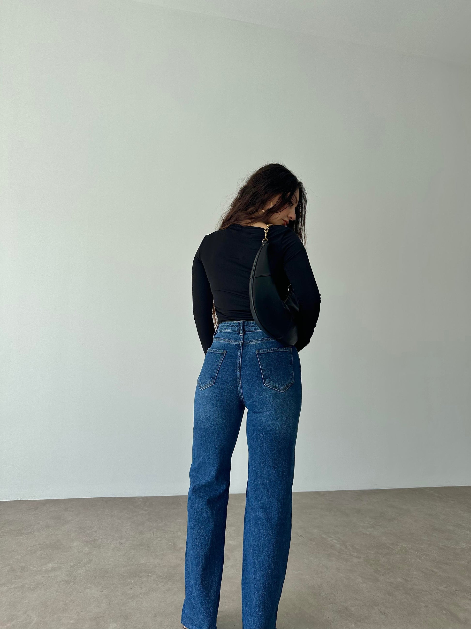 ZRA Likralı Straigtleg Jean Dark Blue