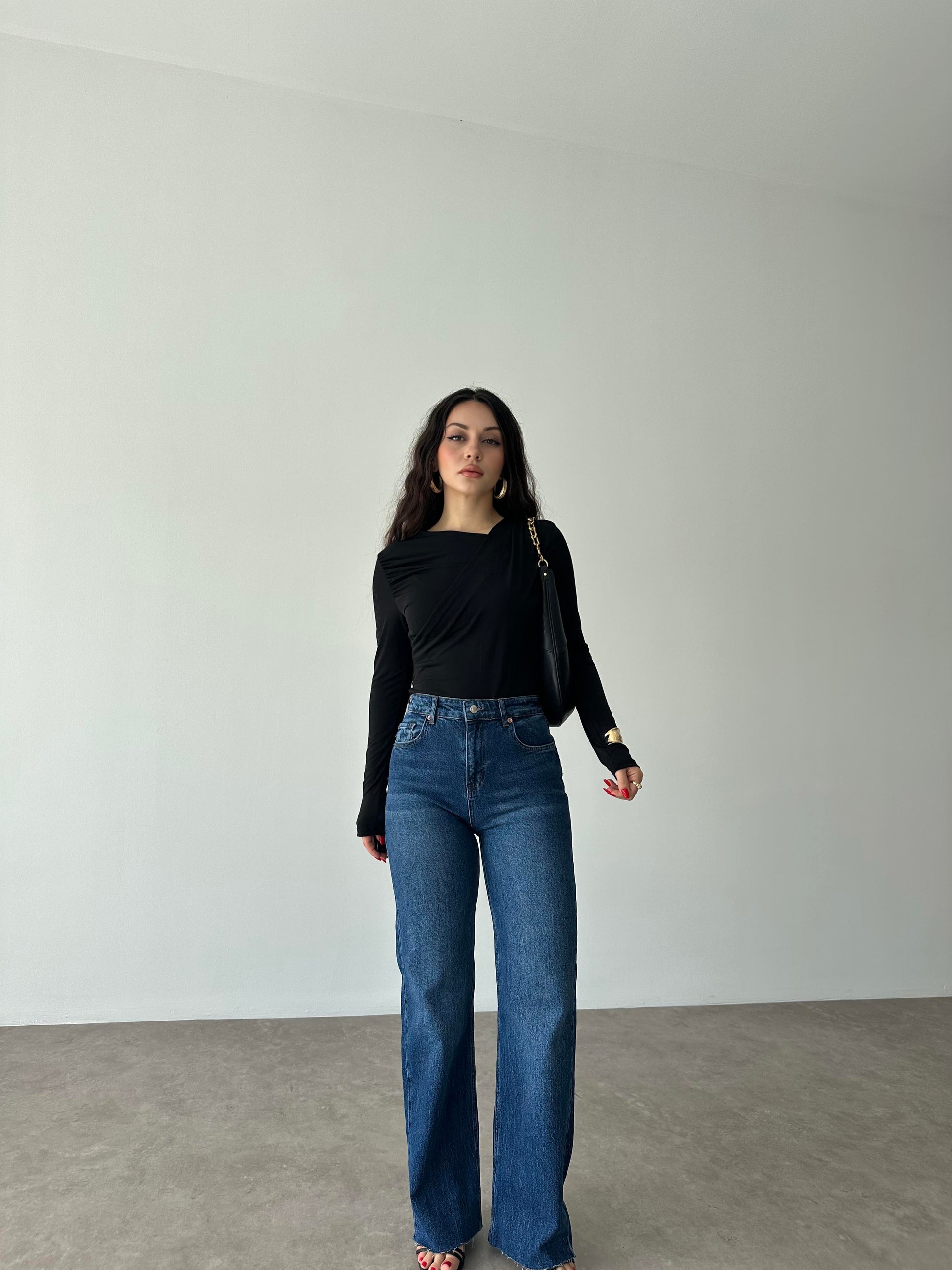 ZRA Likralı Straigtleg Jean Dark Blue