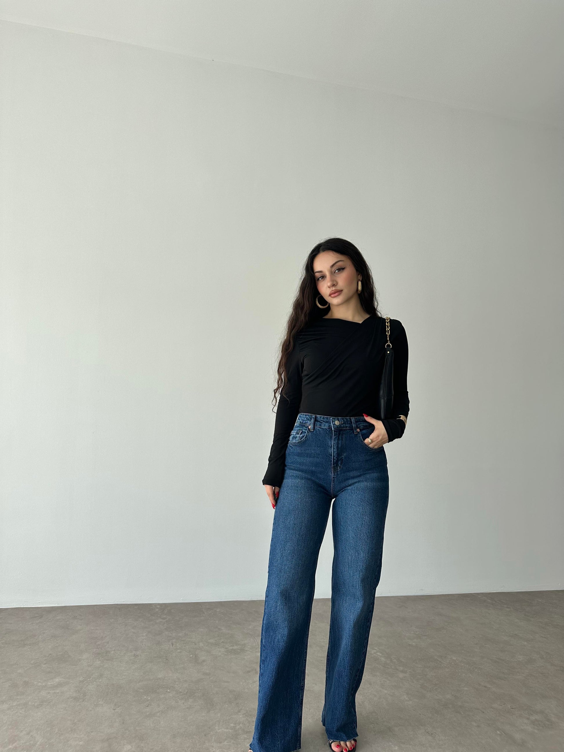 ZRA Likralı Straigtleg Jean Dark Blue