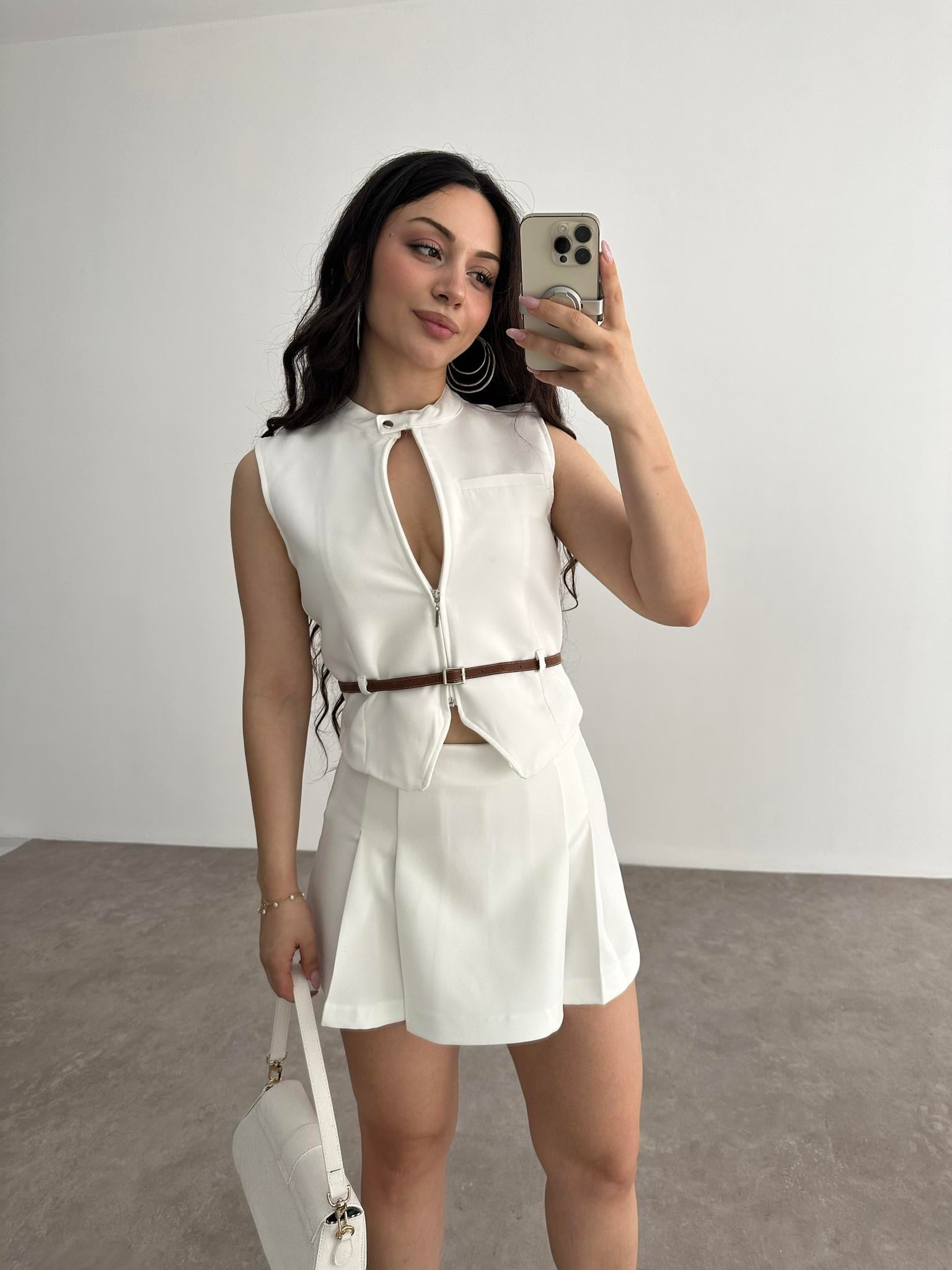 Zra model Beyaz Yelekli Takım