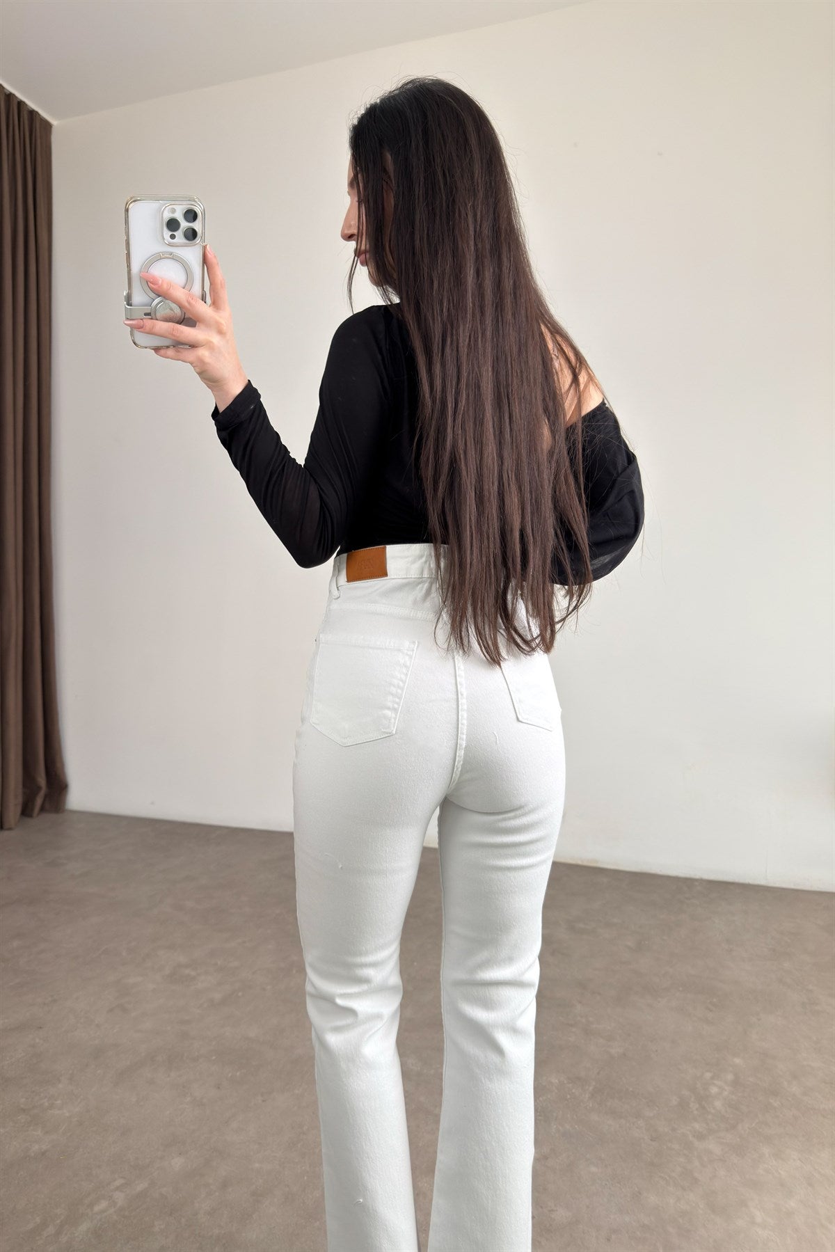 ZRA Orijinal Bilek Flare Beyaz Jean
