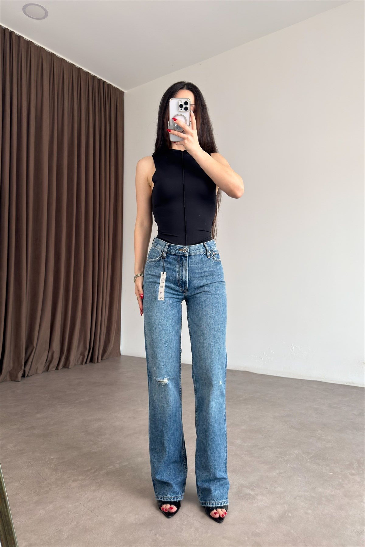 ZRA Orijinal Eskitme Detaylı Straight Jean