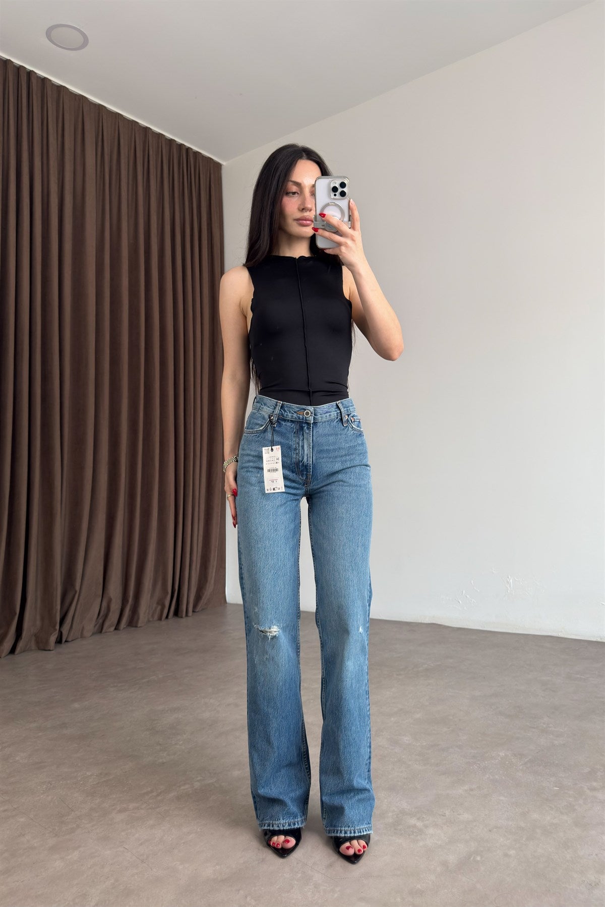 ZRA Orijinal Eskitme Detaylı Straight Jean