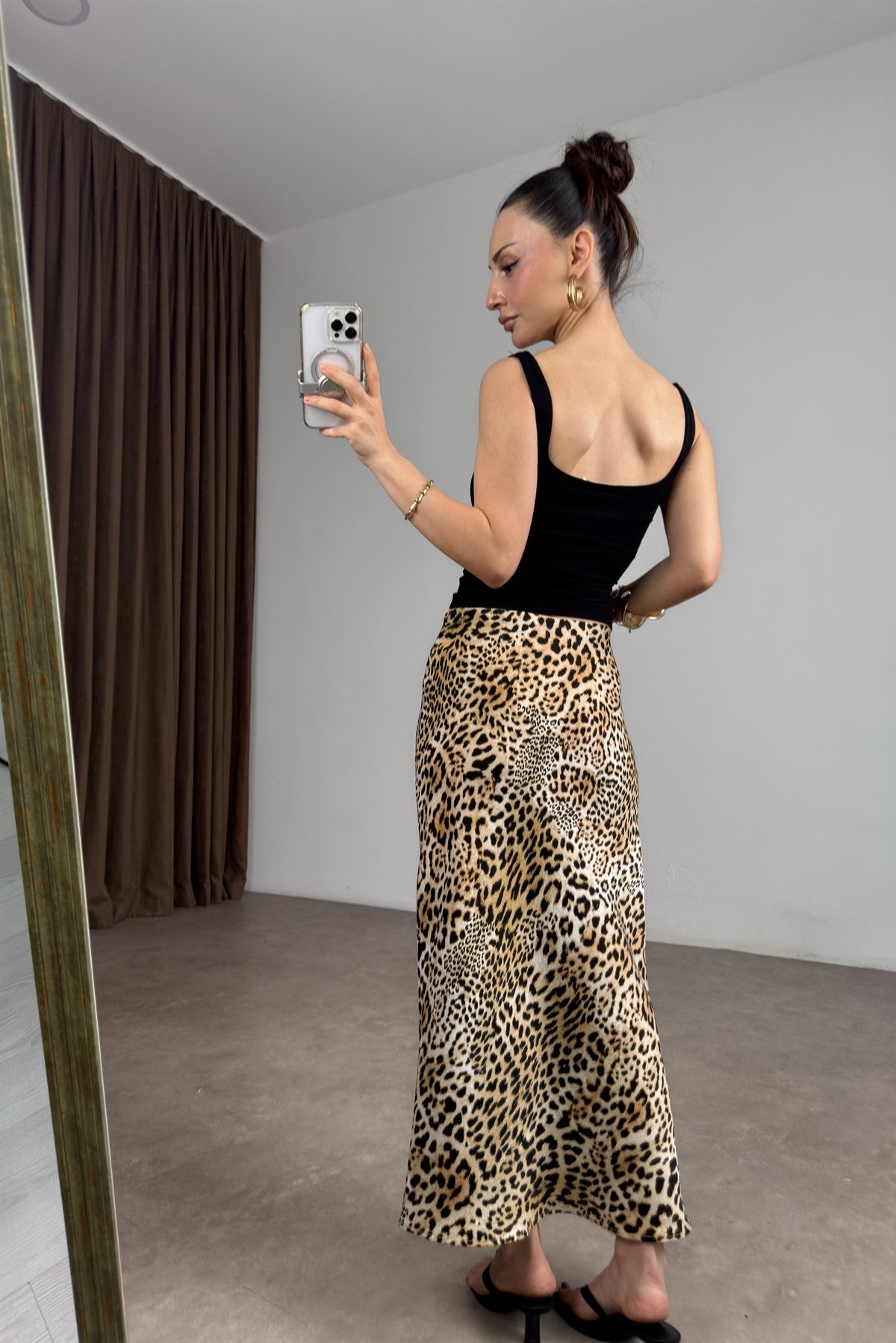 Zra Orijinal Leopar Midi Etek