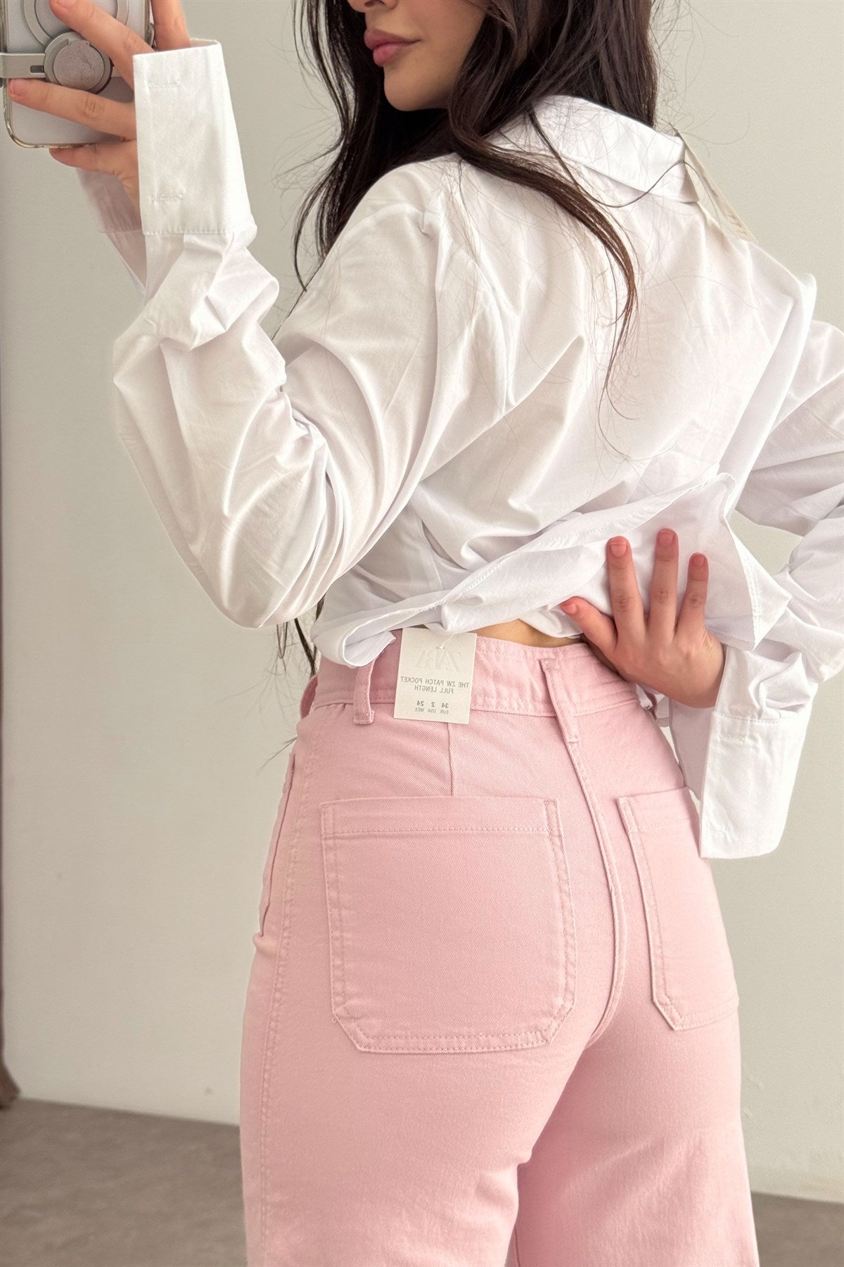 Zra Orijinal Önü Cep Detaylı Soft Pembe Jean