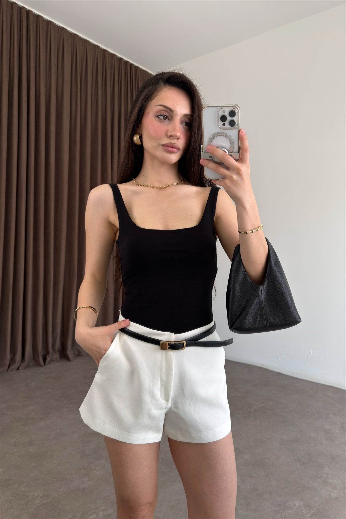 Zra Orijinal Tok Keten Ekru Şort