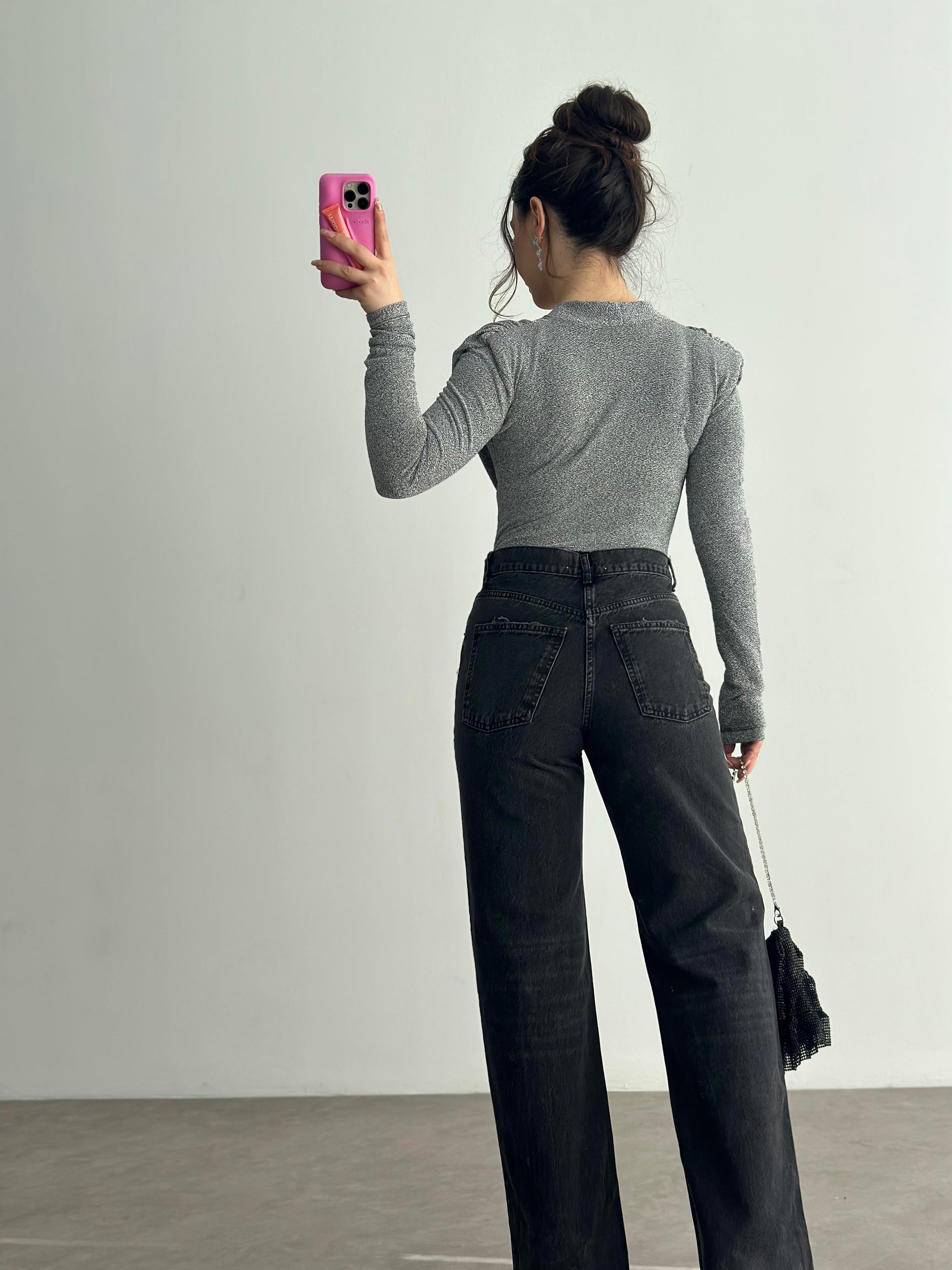 ZRA Orijinal Wide Leg Koyu Füme Jean