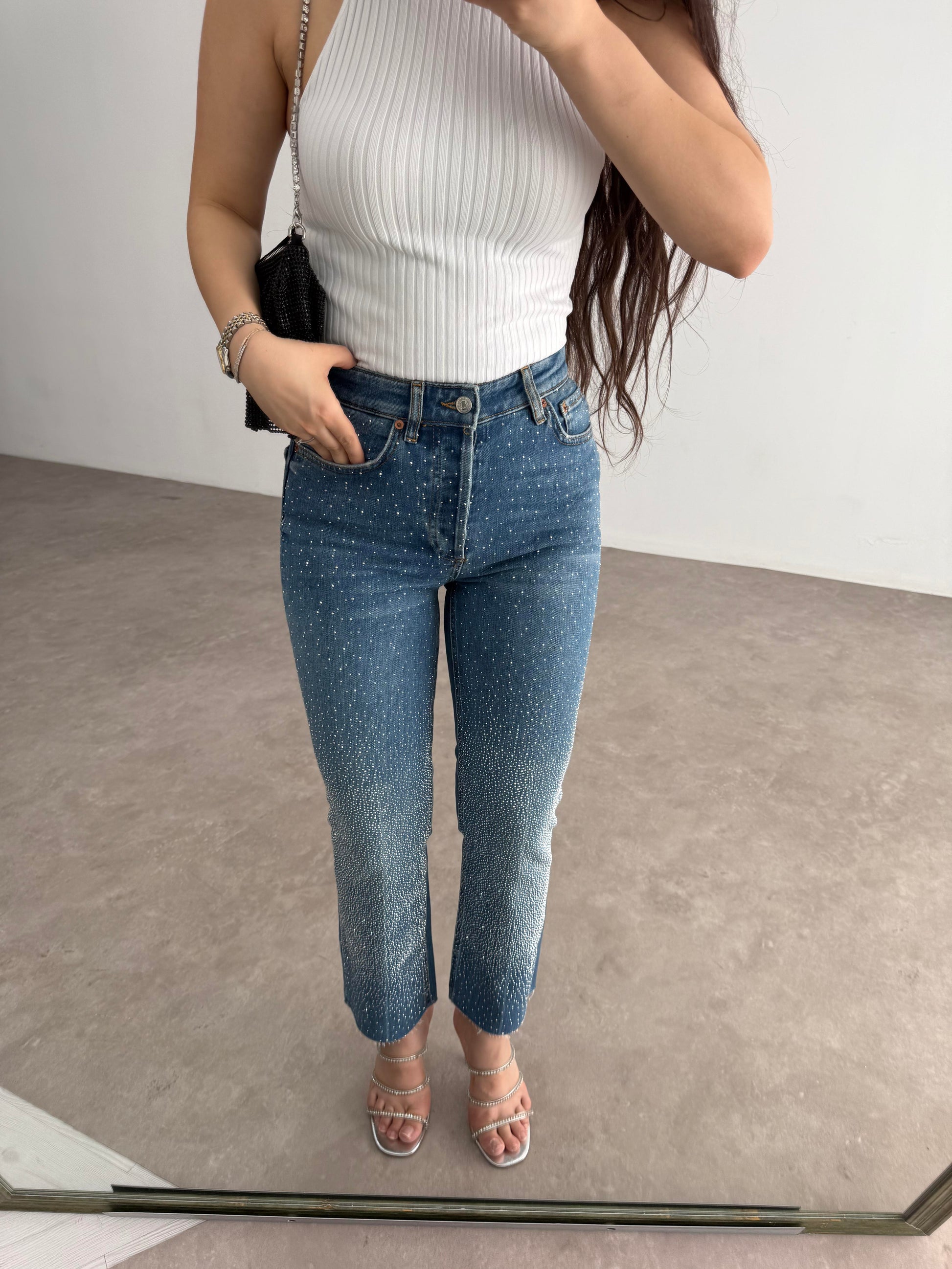 Zra Orj. Full Taşlı Işıltılı Jean
