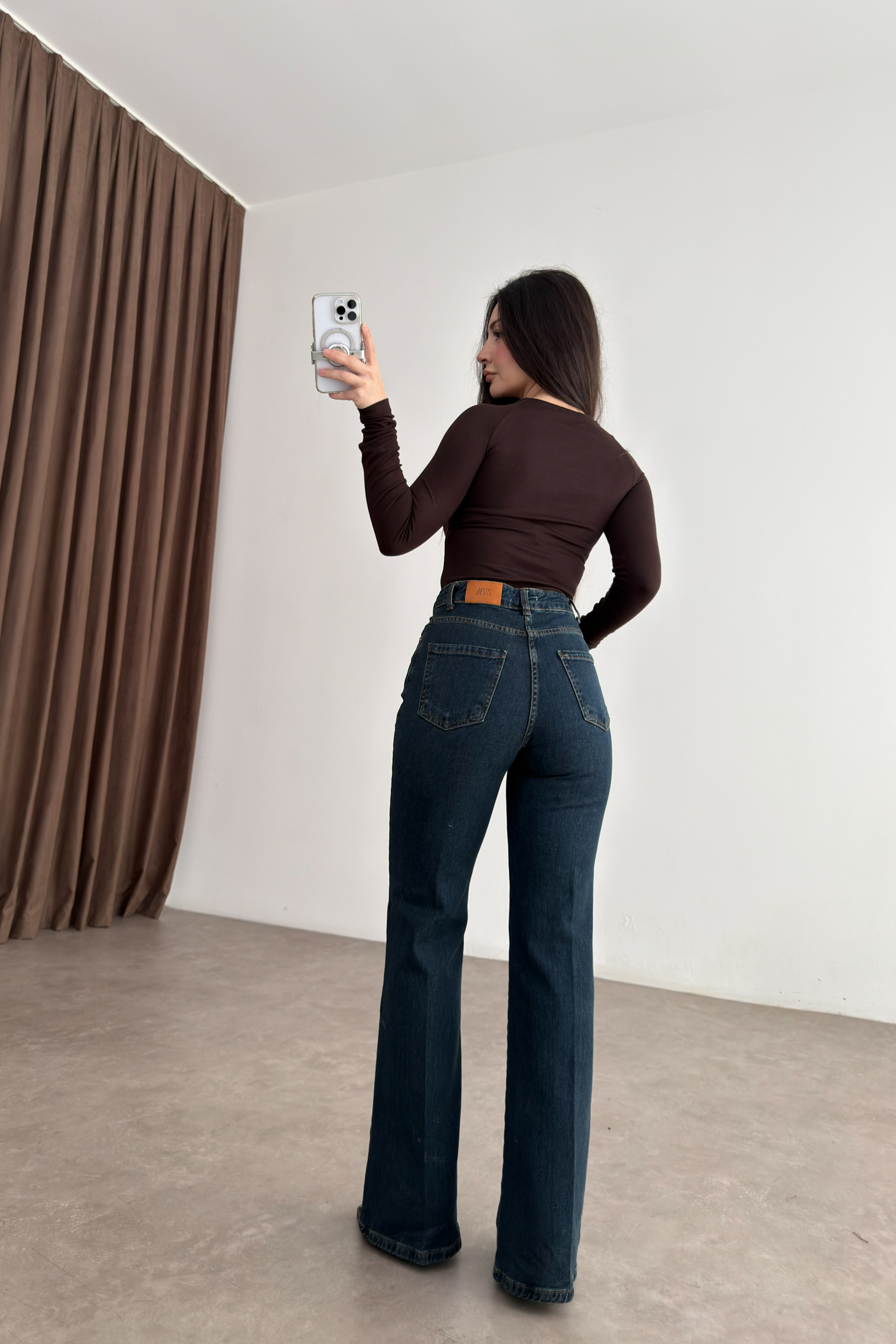 Zra Orj. Ütü Detaylı Flare Vintage Mavi Jean