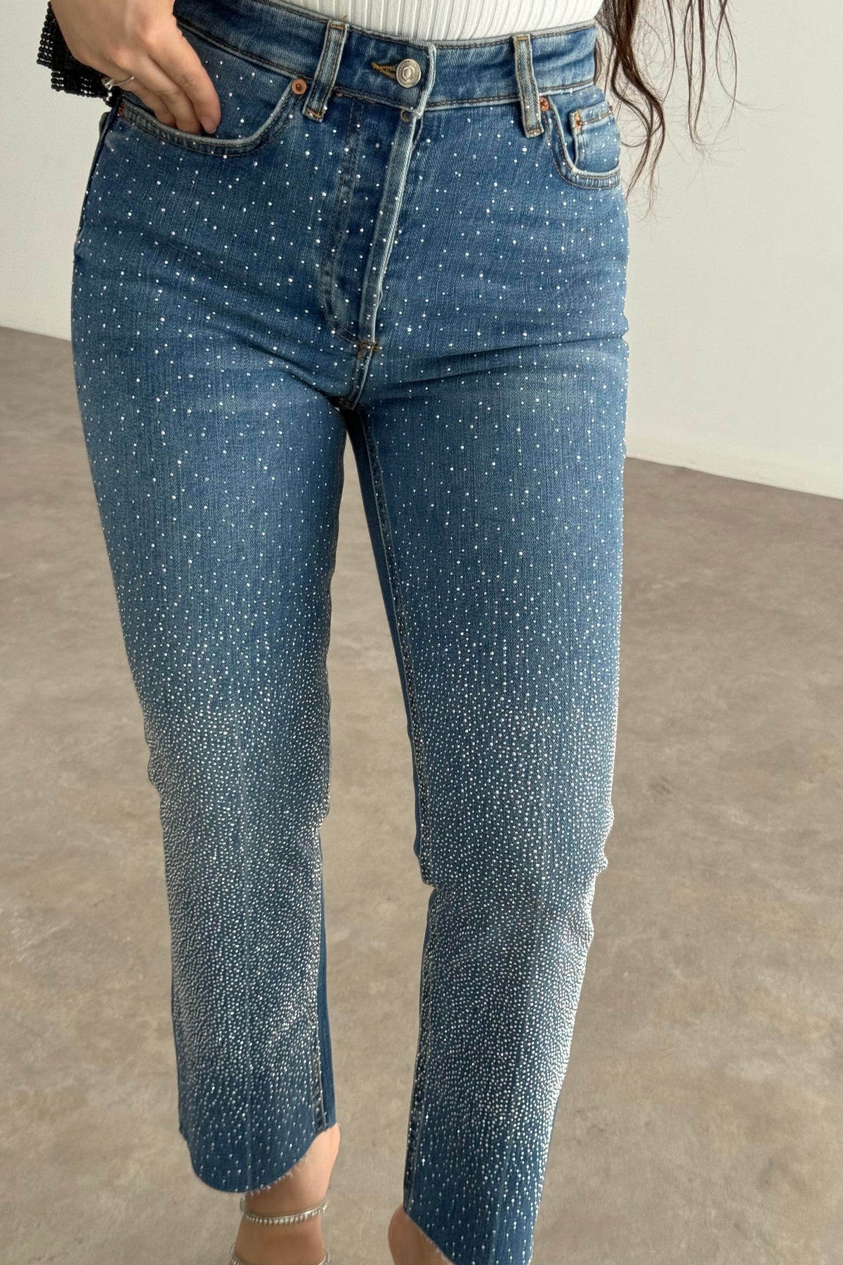 Zra Orj. Full Taşlı Işıltılı Jean