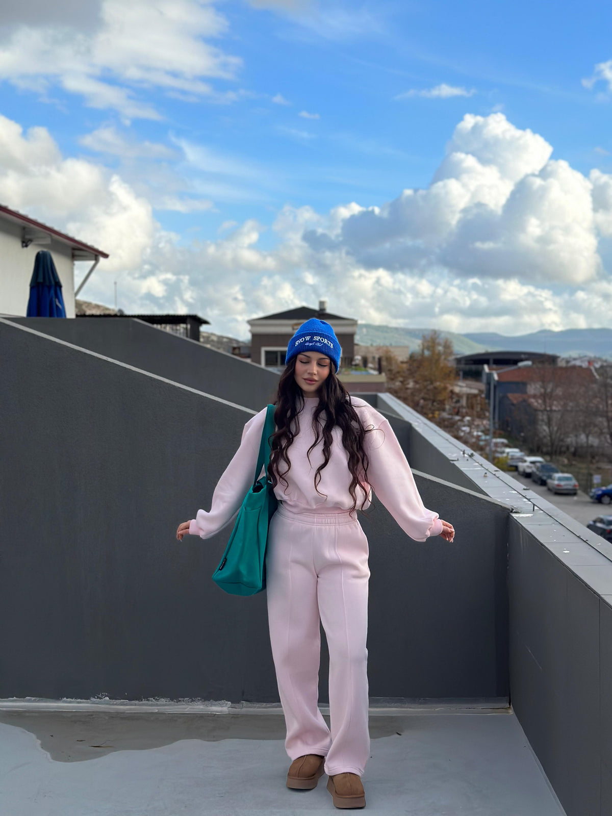 ZRA Orj. Dik Yaka Eşofman Takımı Pembe