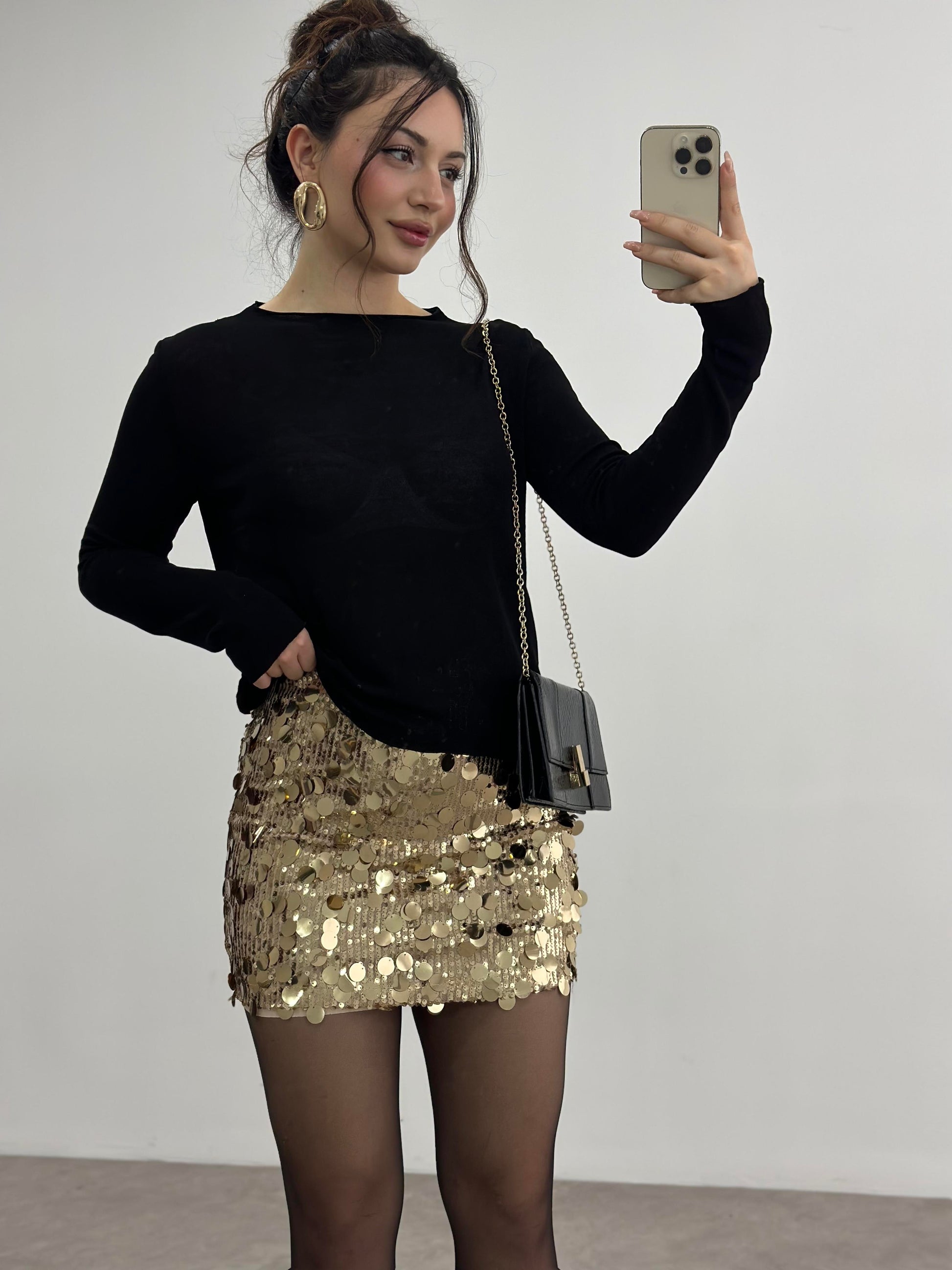 ZRA Orj. Pullu Etek Gold