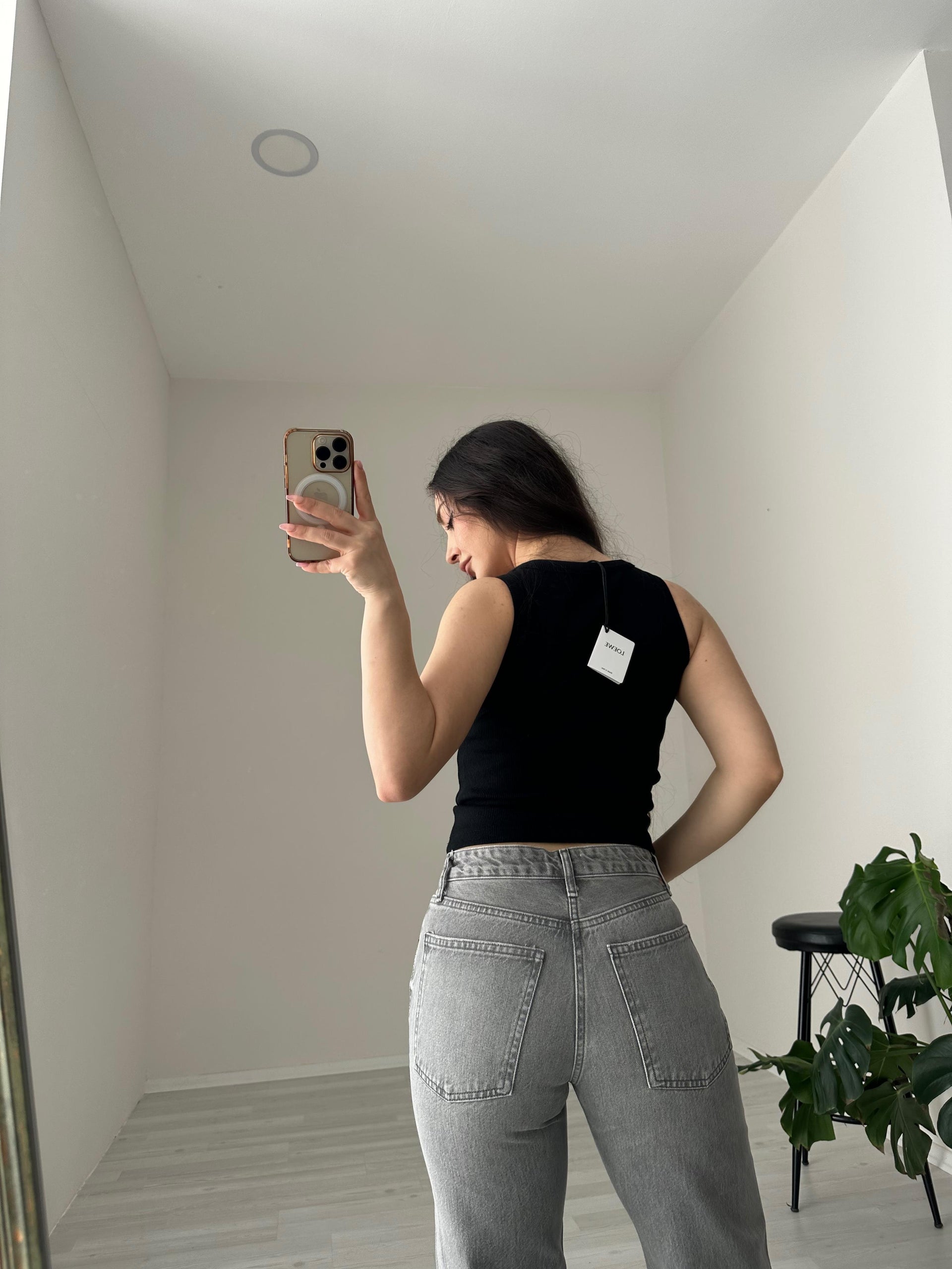 ZRA Orj. Taşlı Gri Jean