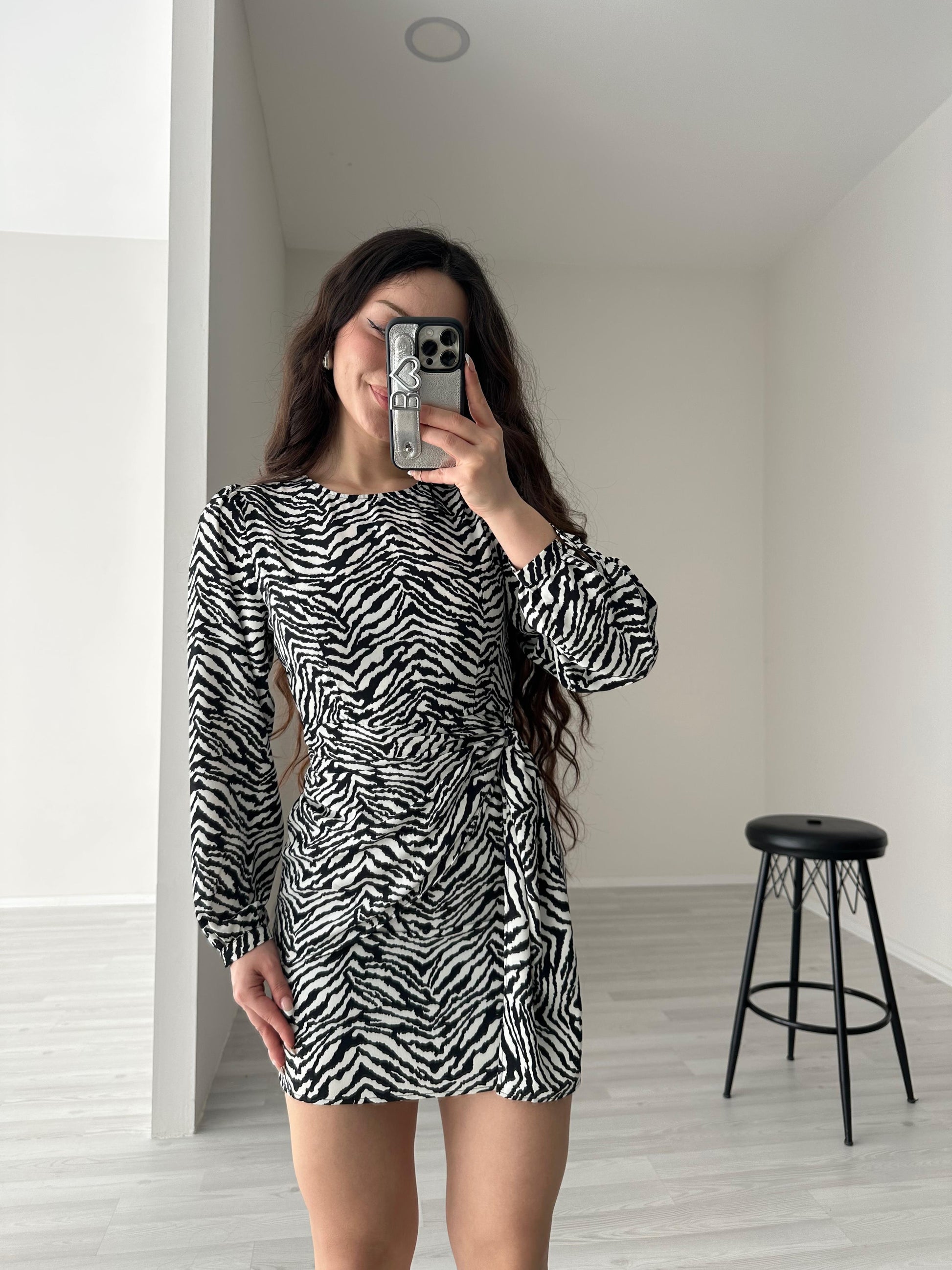 ZRA Orj. Zebra Desenli Elbise