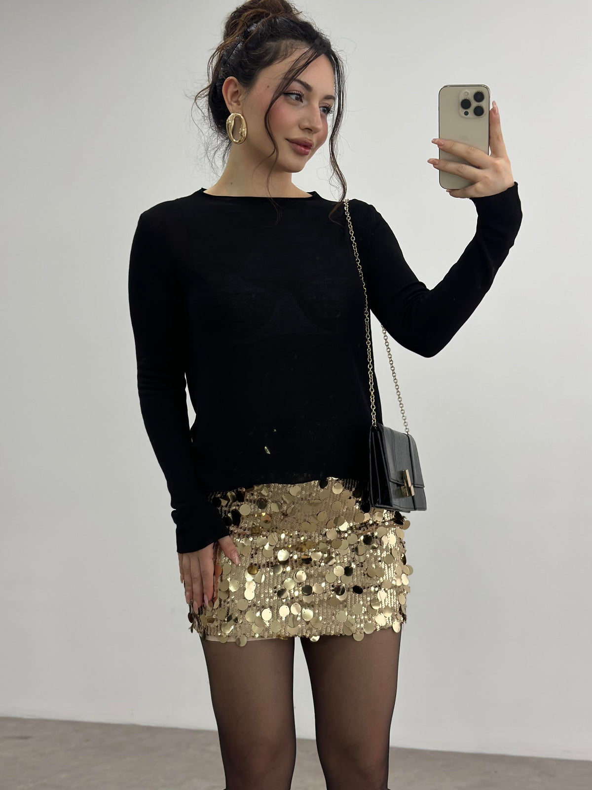 ZRA Orj. Pullu Etek Gold