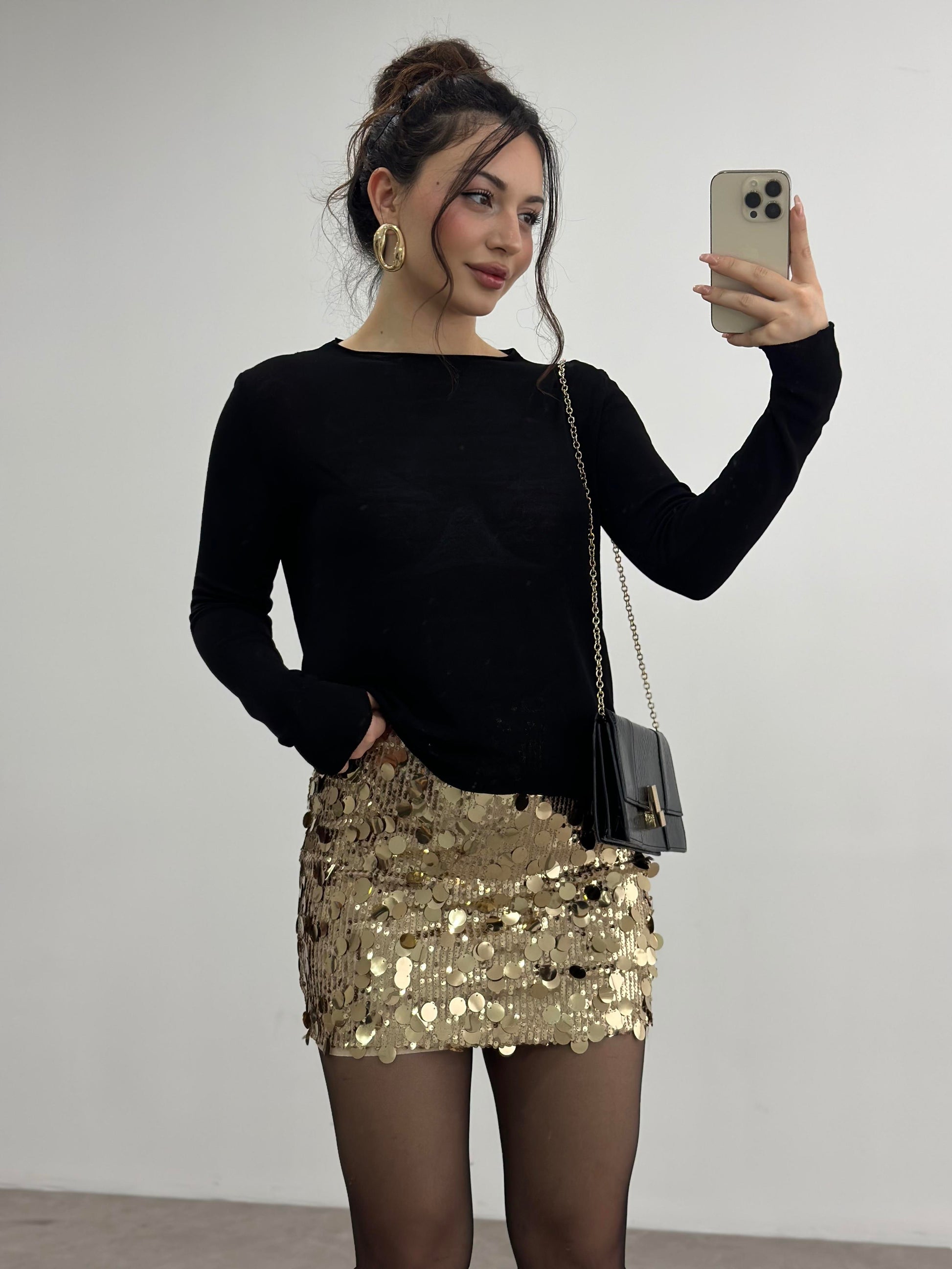 ZRA Orj. Pullu Etek Gold